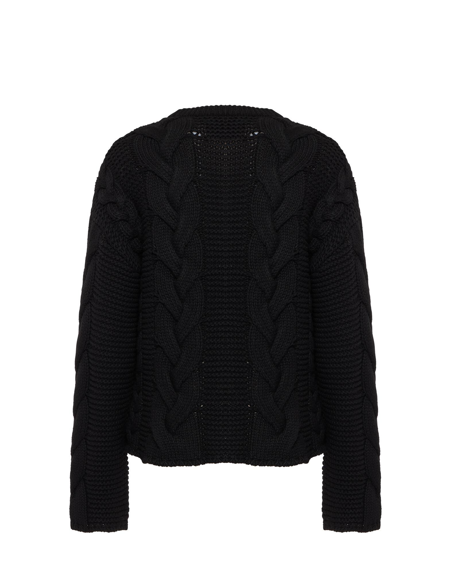 Portrait Cardigan in Solid Black fur Damen La DoubleJ