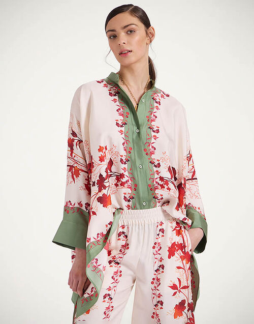 La DoubleJ Foulard Shirt Woodland Plac&eacute;e Camouflage SHI0059SIL006WOD01GR08