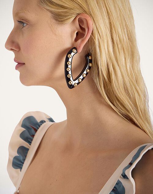 La DoubleJ Dew Earrings Solid Black EAR0054POL004SOLIDBL01