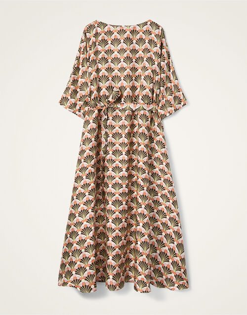 La DoubleJ Muumuu Dress Round Neck Florette Fan Brown DRE0370SIL001FLF02BR02