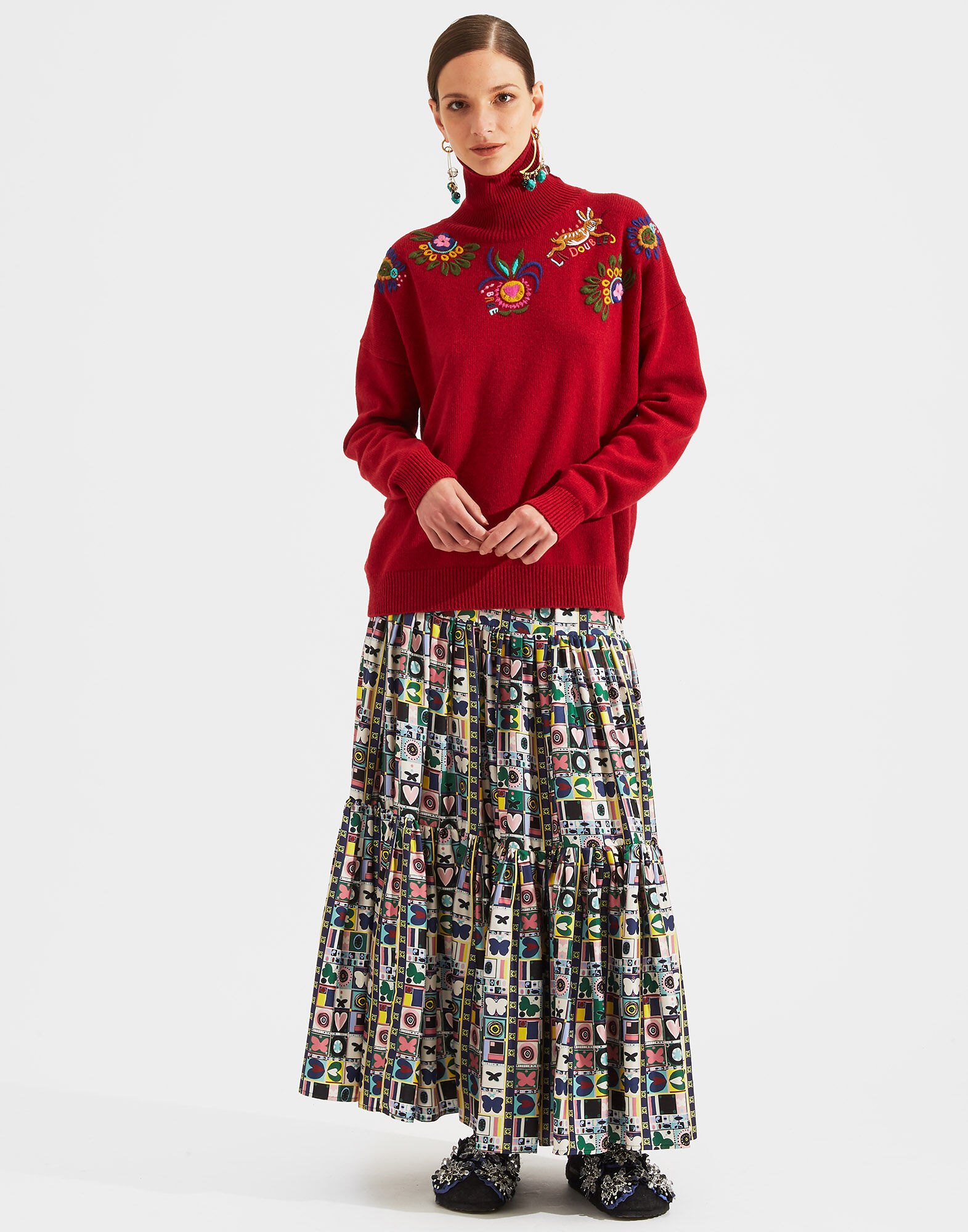 LaDoubleJ Boy Sweater Solid Red PUL0037KNI027RED0004