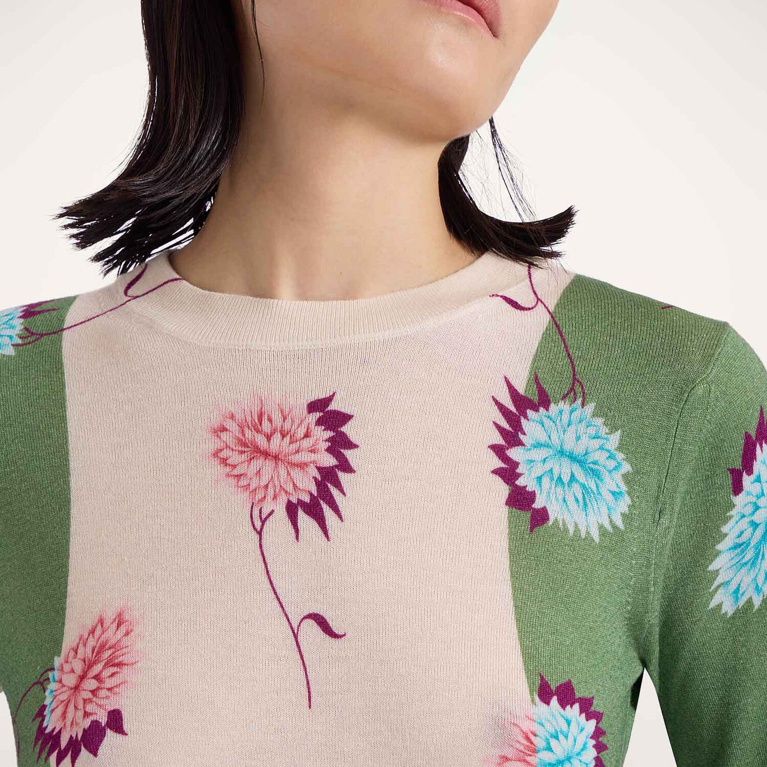 La Doublej Silky Crew Neck In Derby Placée Multicolor