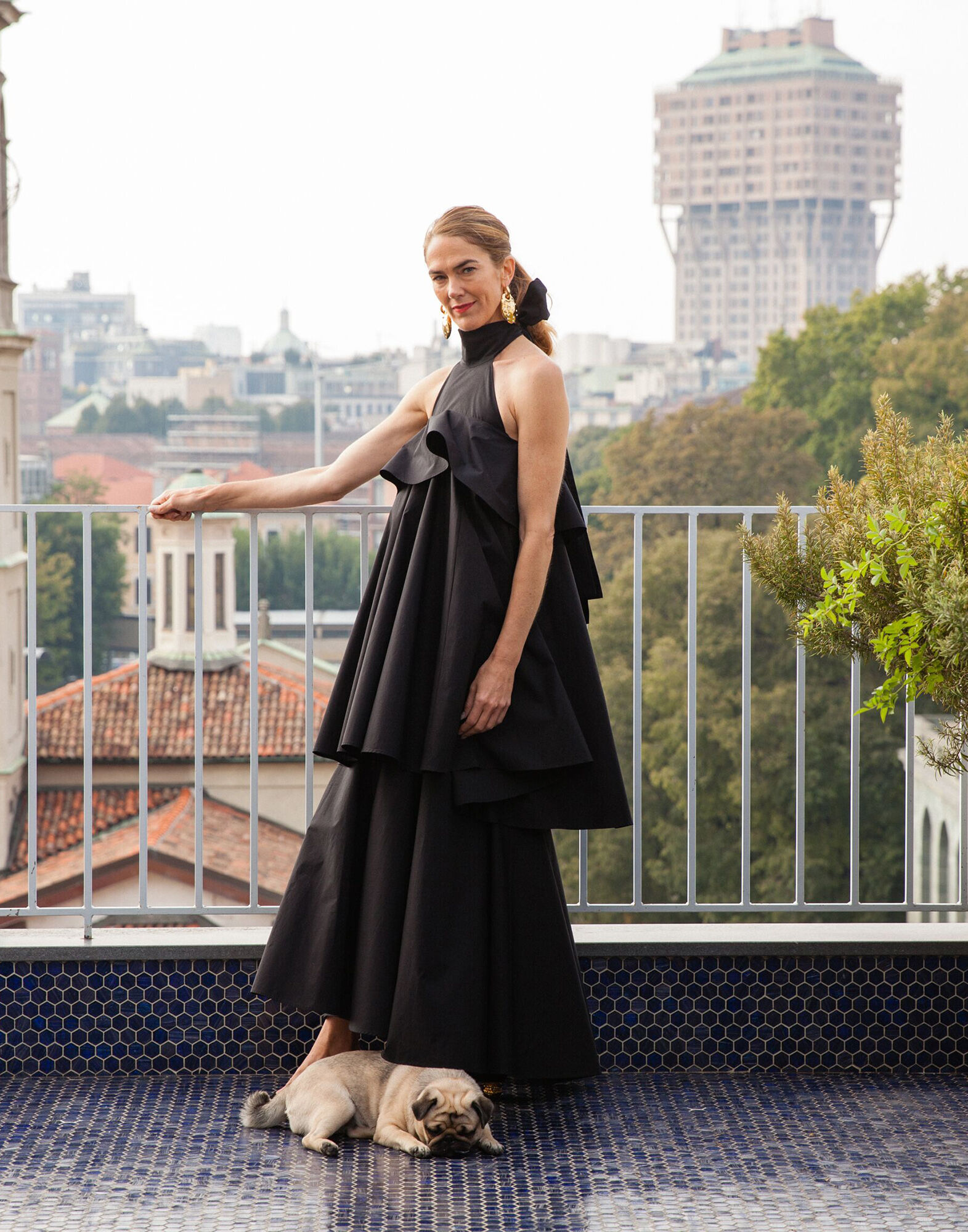 LaDoubleJ Long Bonbon Dress Solid Black DRE0123COT001BLA0001