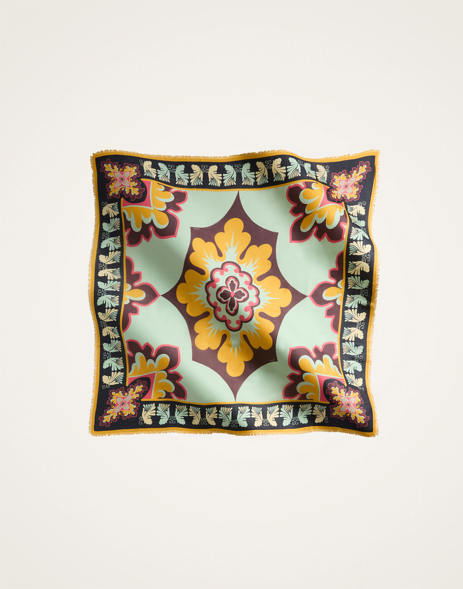 Square Scarf in Palazzo Yellow for Women | La DoubleJ