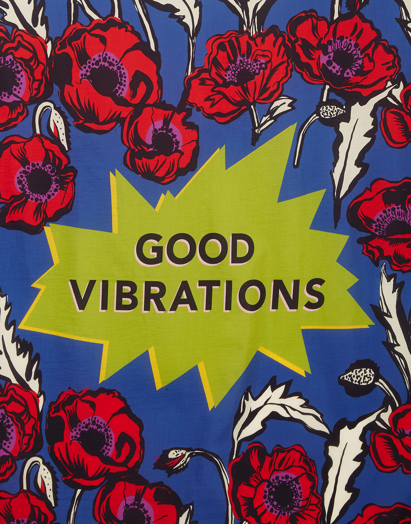 LaDoubleJ Square Scarf (135X135) Big Blooms SCA0006COS001PFI0001