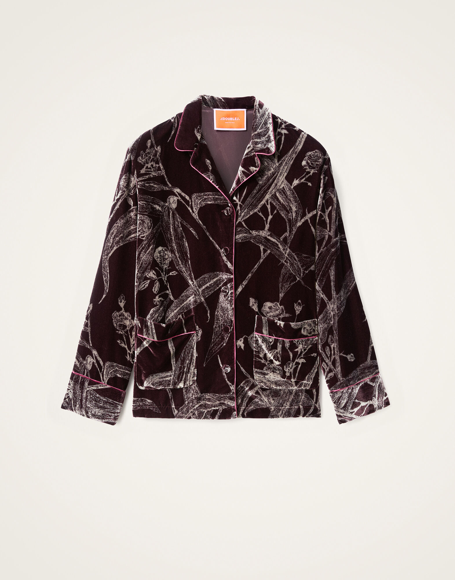 La DoubleJ Pajama Shirt Bamboo Burgundy SHI0077DEV004BMB03RE07