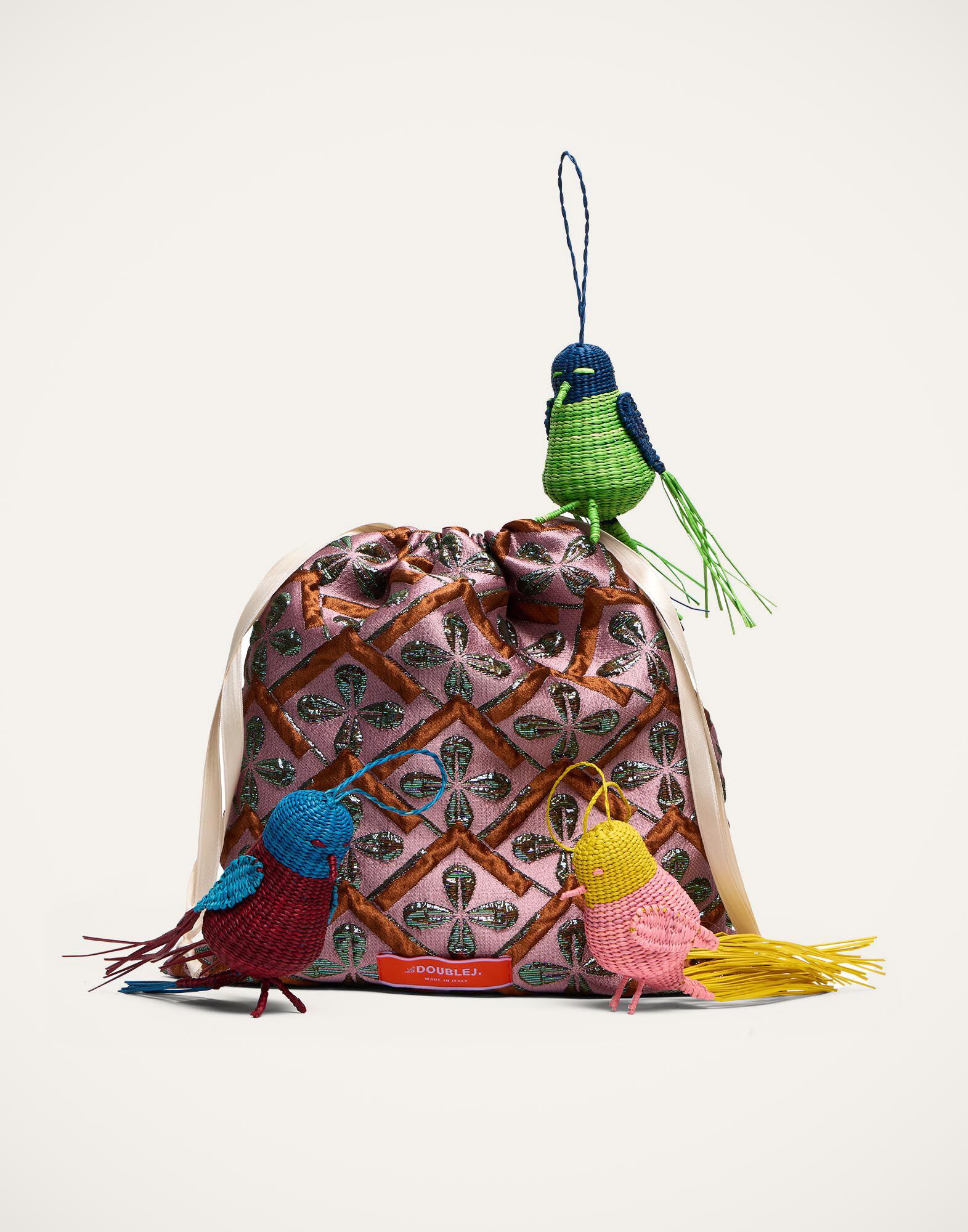 La DoubleJ Bird Holiday Ornaments Set Of 3 Multicolor OTS0025RAF010MUL60MU03