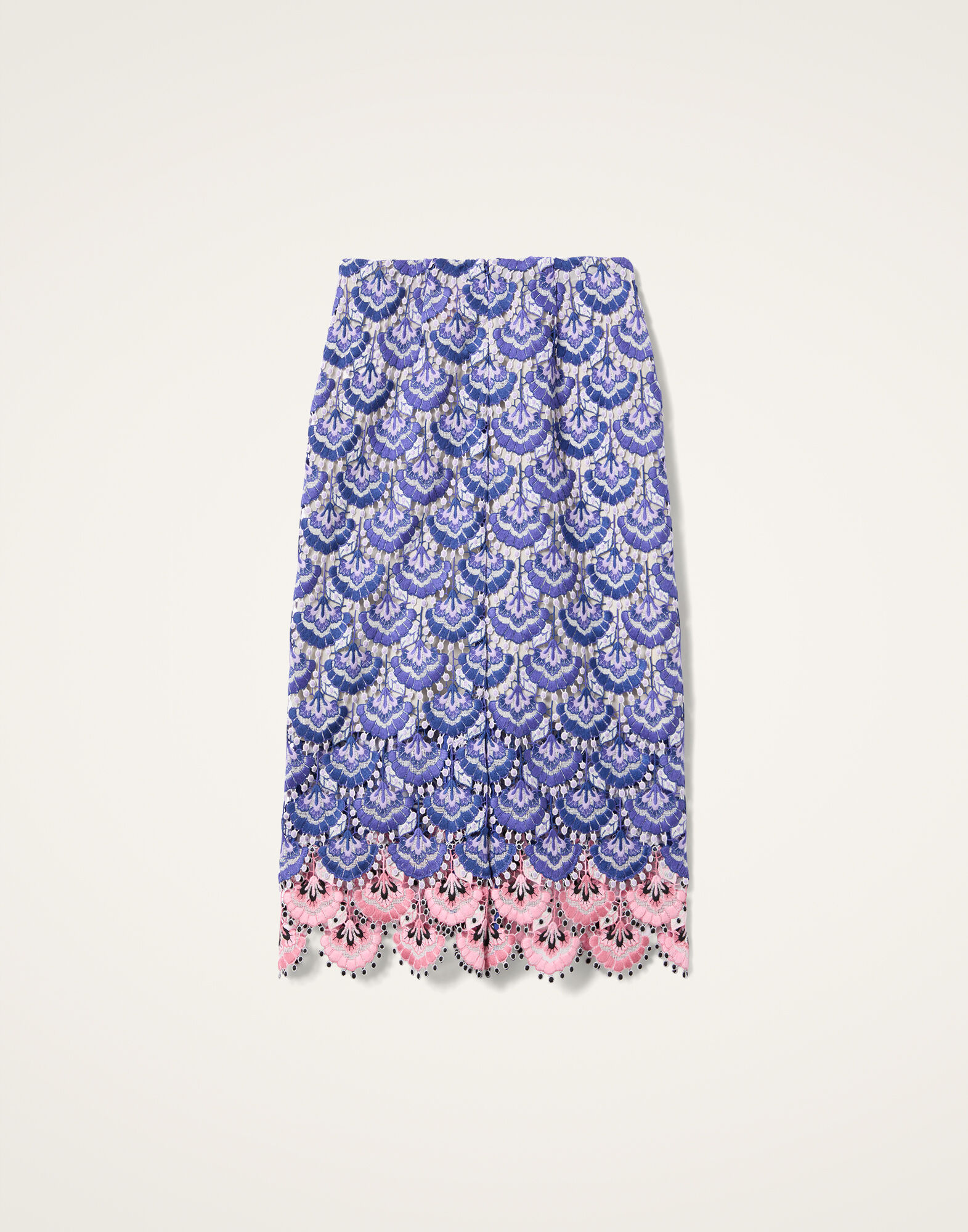 La DoubleJ Pencil Skirt In Bloom Blue SKI0148EMB085BLO01BU03