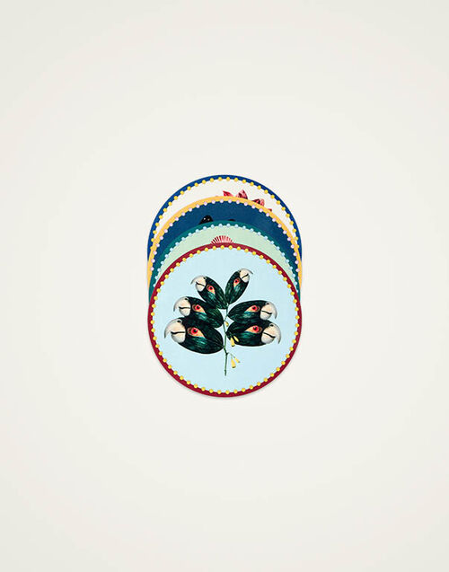 La DoubleJ Disk Coasters Set Of 4 La DoubleJ Disk Coasters Set Of 4 Blooming Buddies CST0009CRK001BLB01MU03