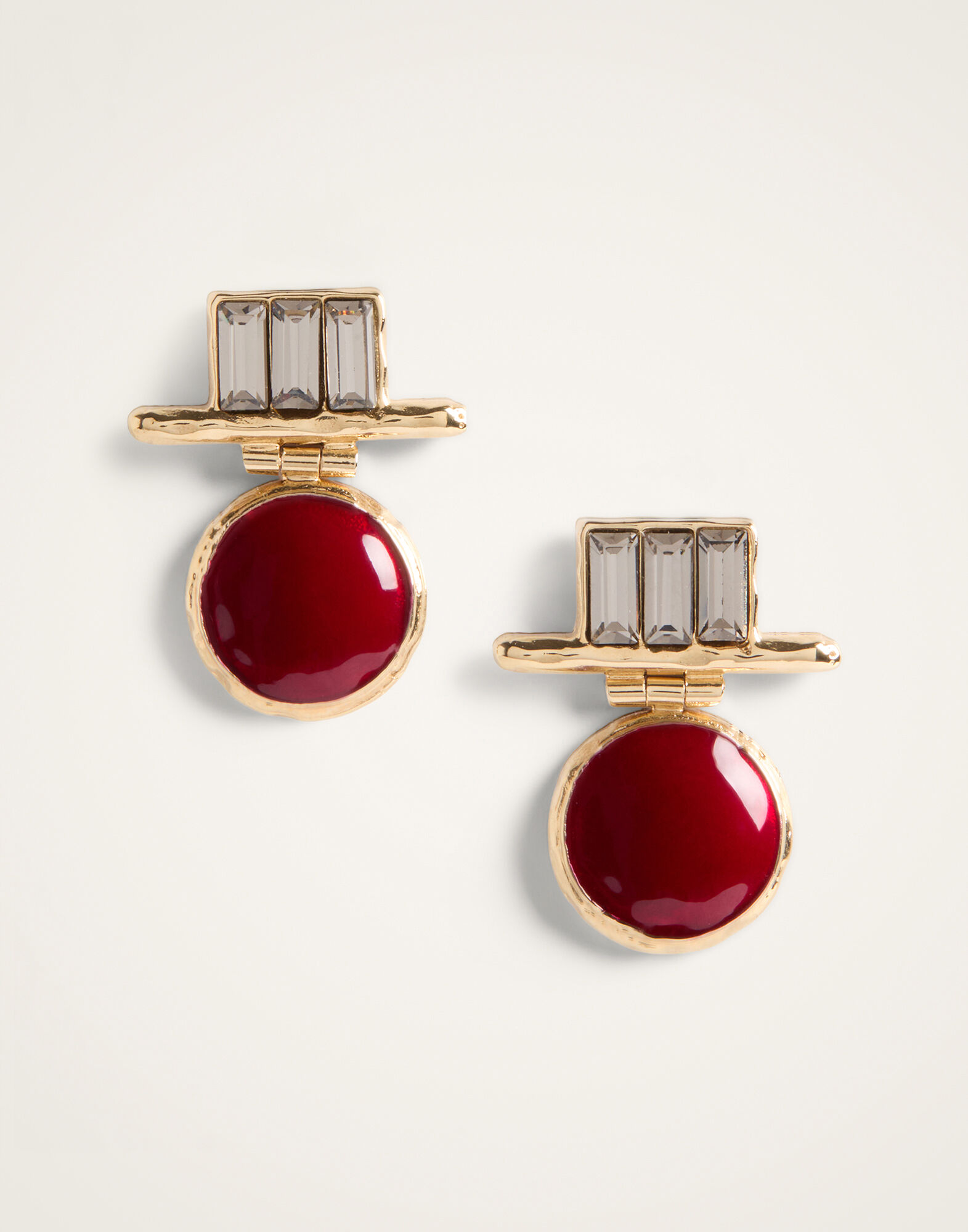 La DoubleJ Shen Loop Earrings 24K Gold Plate And Enamel EAR0082BRA003SOLIDRE02