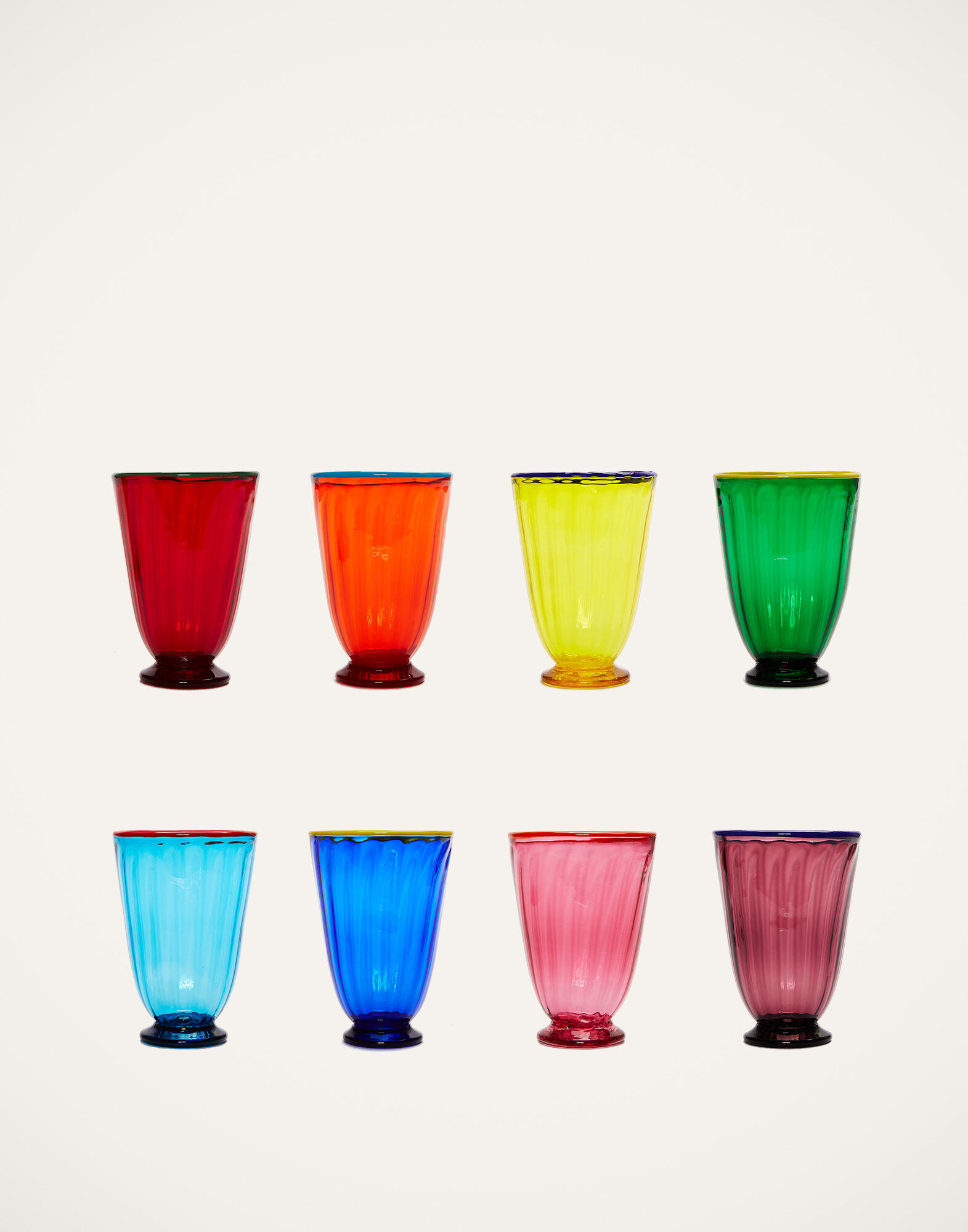 La DoubleJ Rainbow Glass Set of 8 Rainbow GLA0003MUR001ASS0001