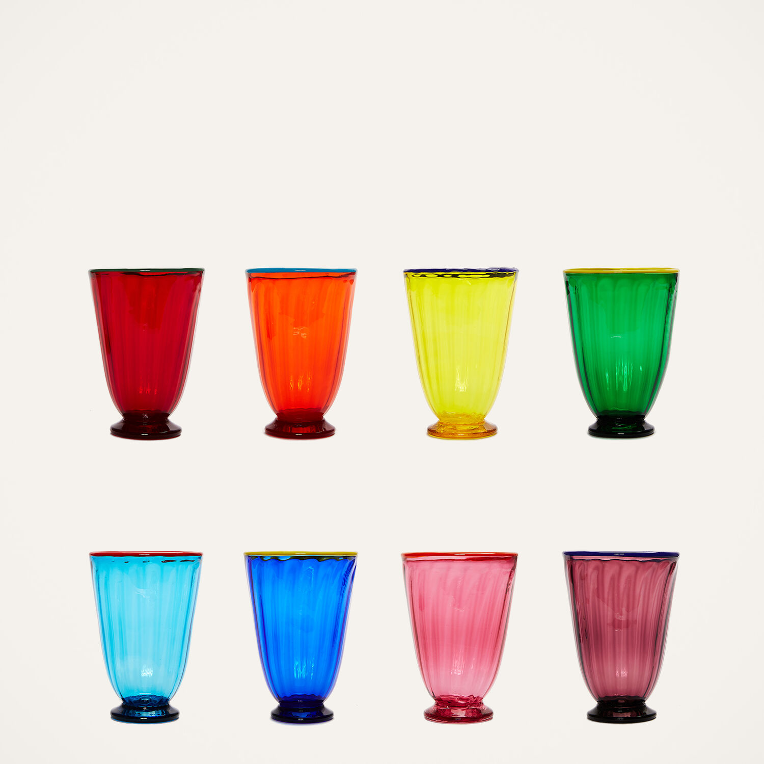  La Doublej Glassware Women - Rainbow Glass Set Of 8 Rainbow One Size 100% Glass 