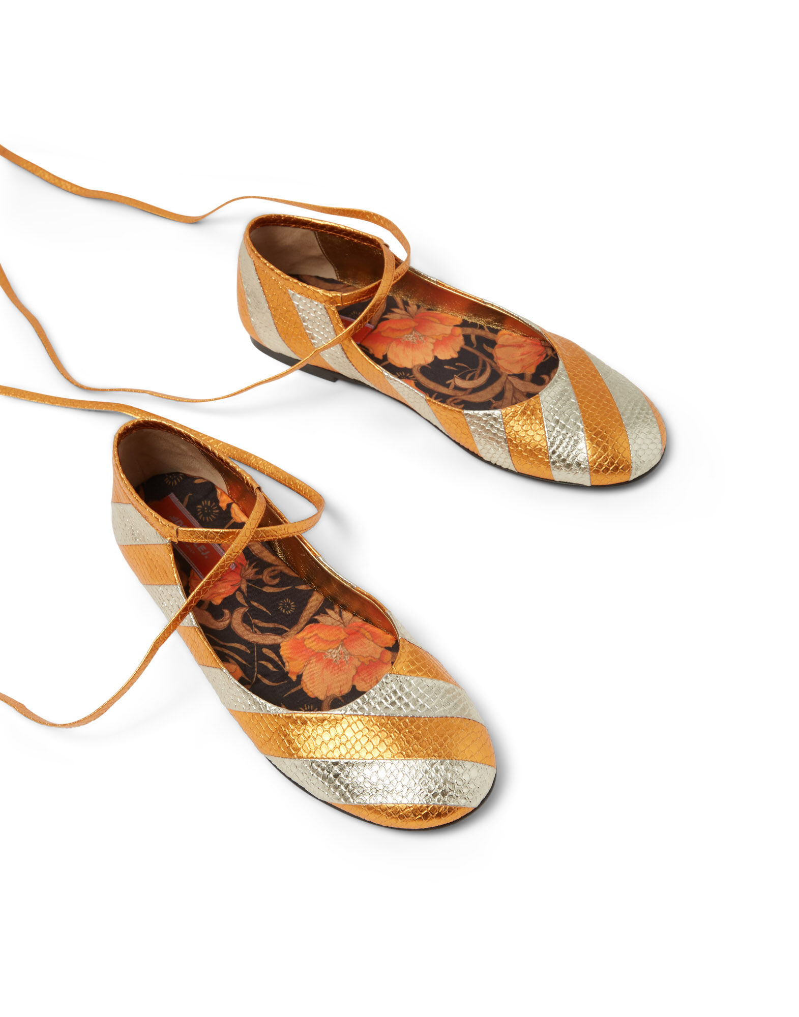 La DoubleJ Ballerina Flats Orange SHO0102PIT001SOLIDOR02