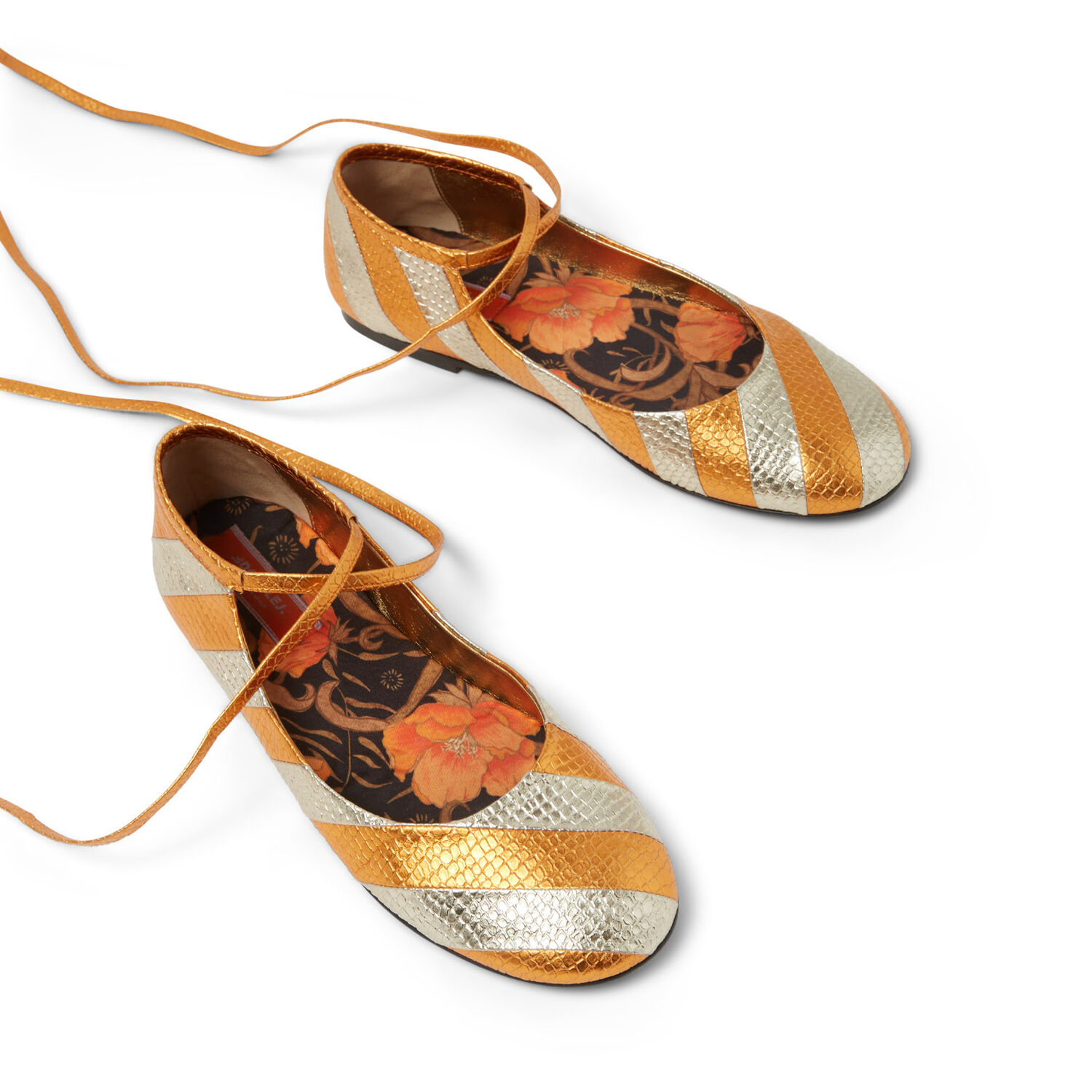  La Doublej Shoes Women - Ballerina Flats Orange 36 83%polyurethane 12%polyester 5%viscose 