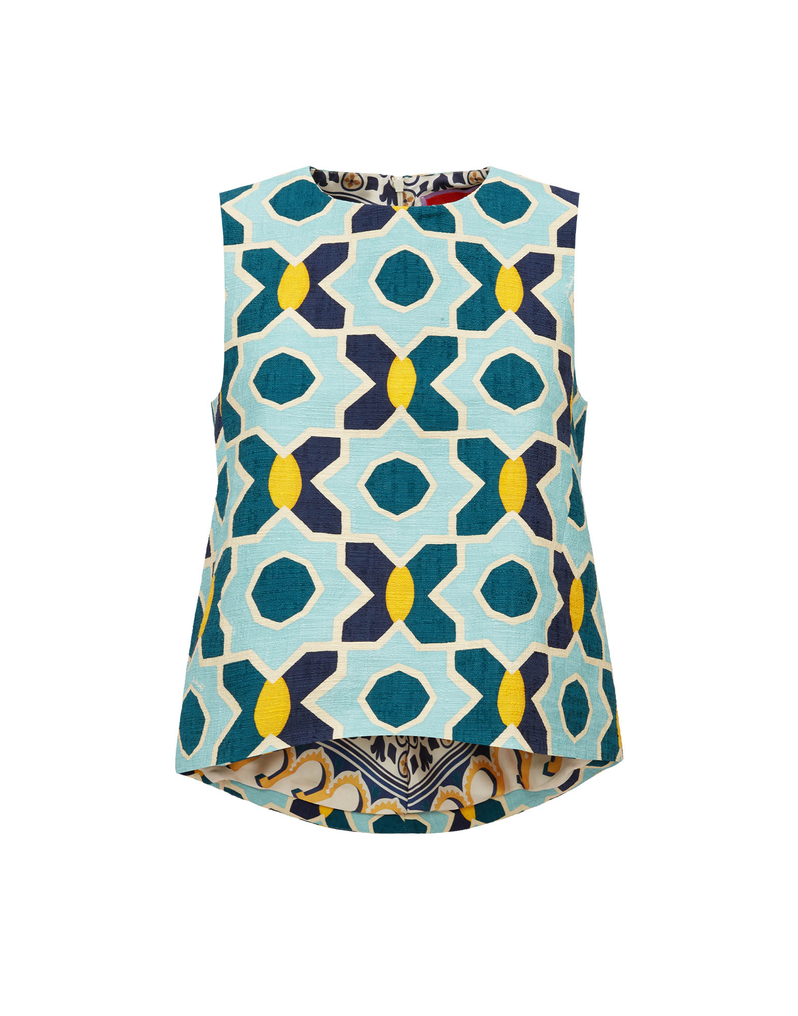 La DoubleJ La Scala Top La DoubleJ La Scala Top Plaza Light Blue TOP0016COT005PLA01BU01