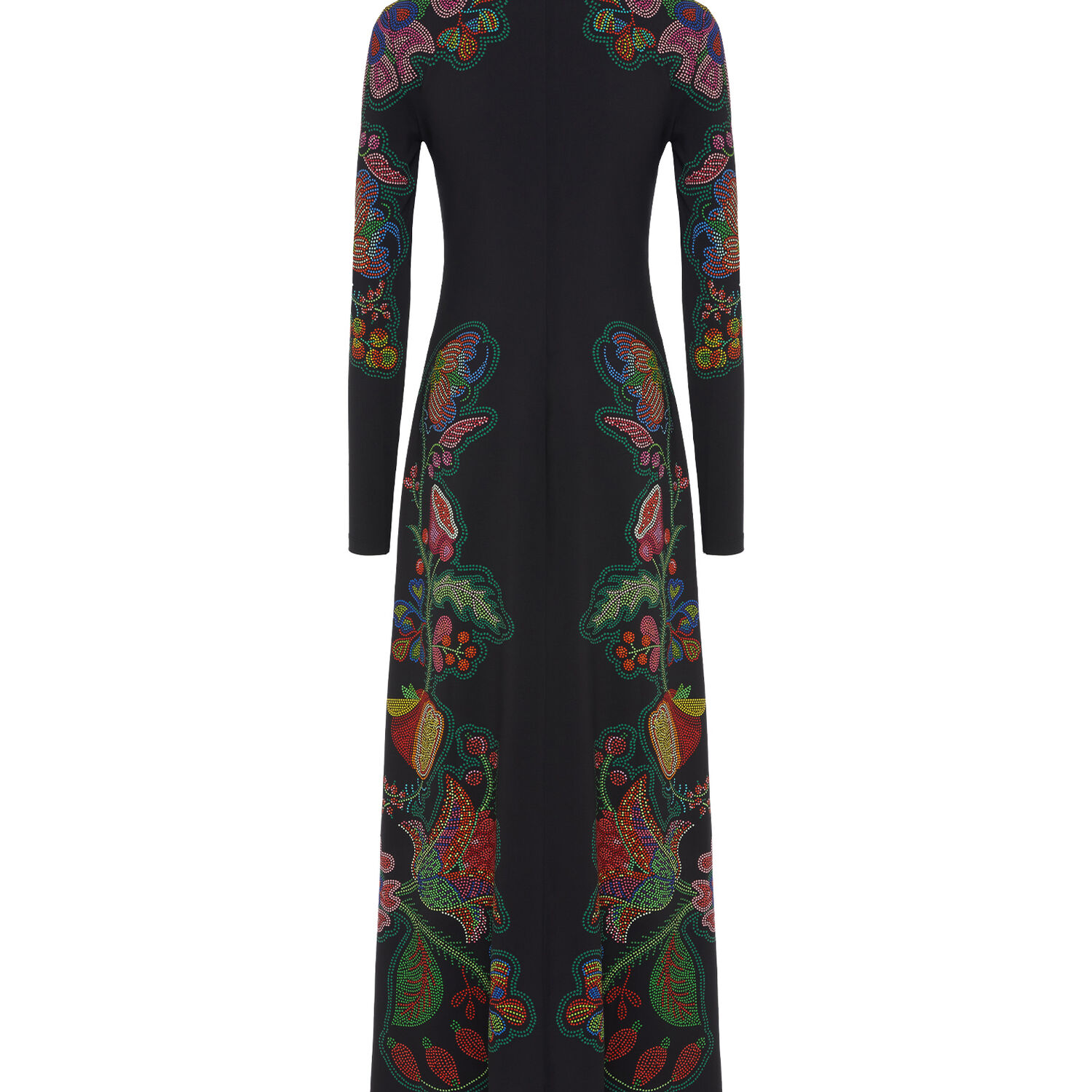 La Doublej Halle Placement Print Maxi Dress In Grenadilla Placée Black