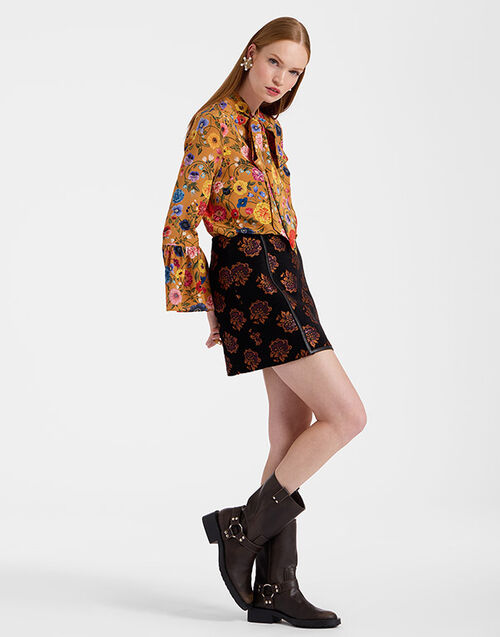 La DoubleJ Twiggy Skirt Rosette Black SKI0128JCQ086ROS05BL01