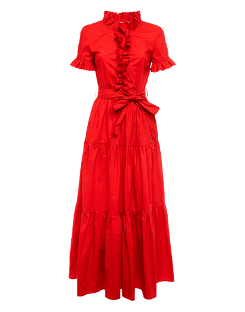 LaDoubleJ Long And Sassy Dress Solid Red DRE0017COT001RED0004