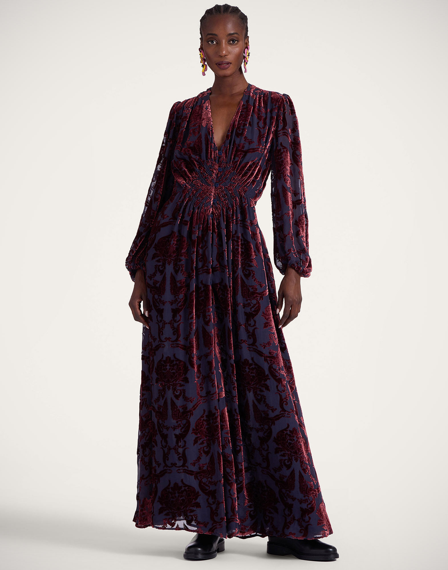 La DoubleJ Long Camerino Dress Cherubs Blue DRE0585DEV002CRB05BU03