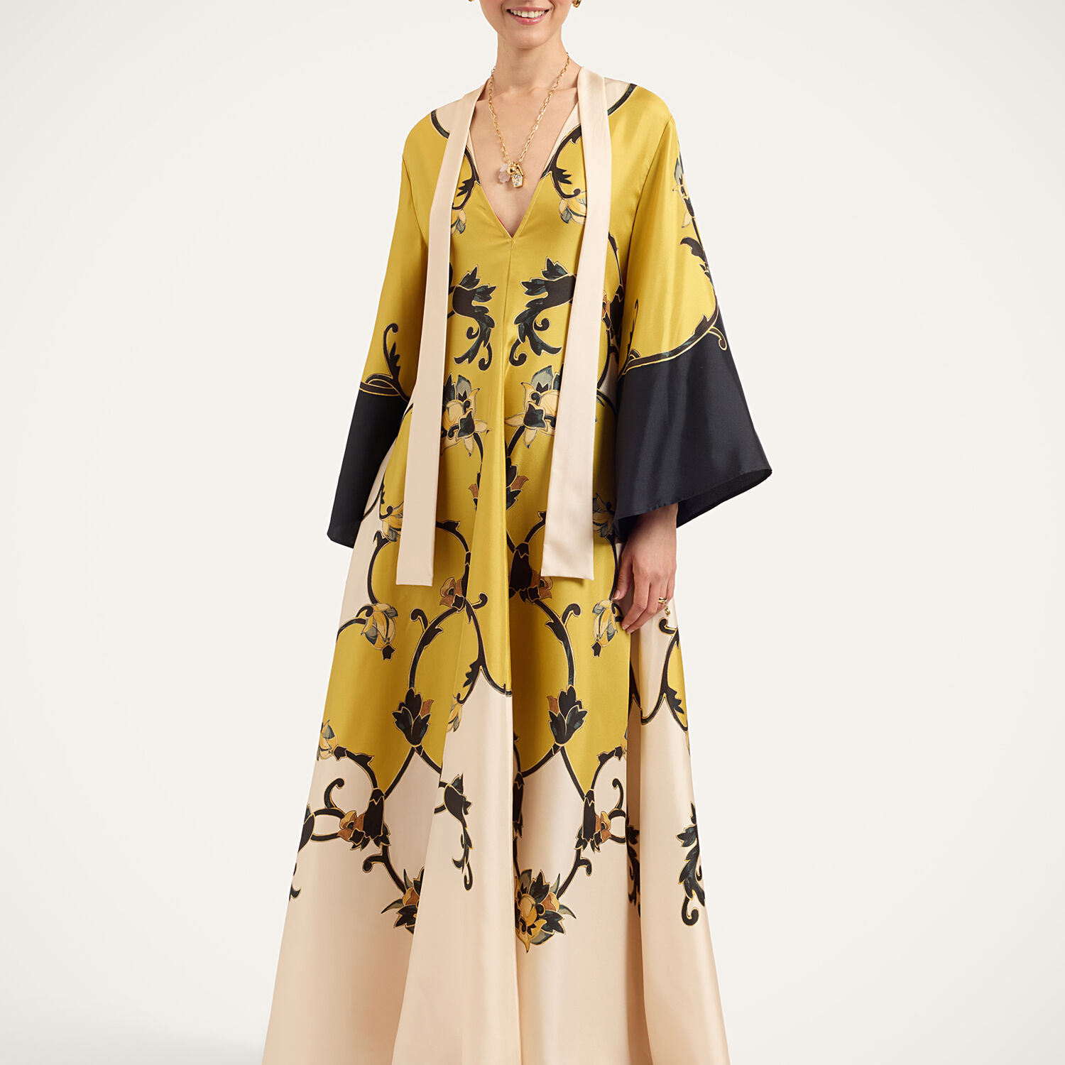 La Doublej Magnifico Dress In Buttercup Placée Gold