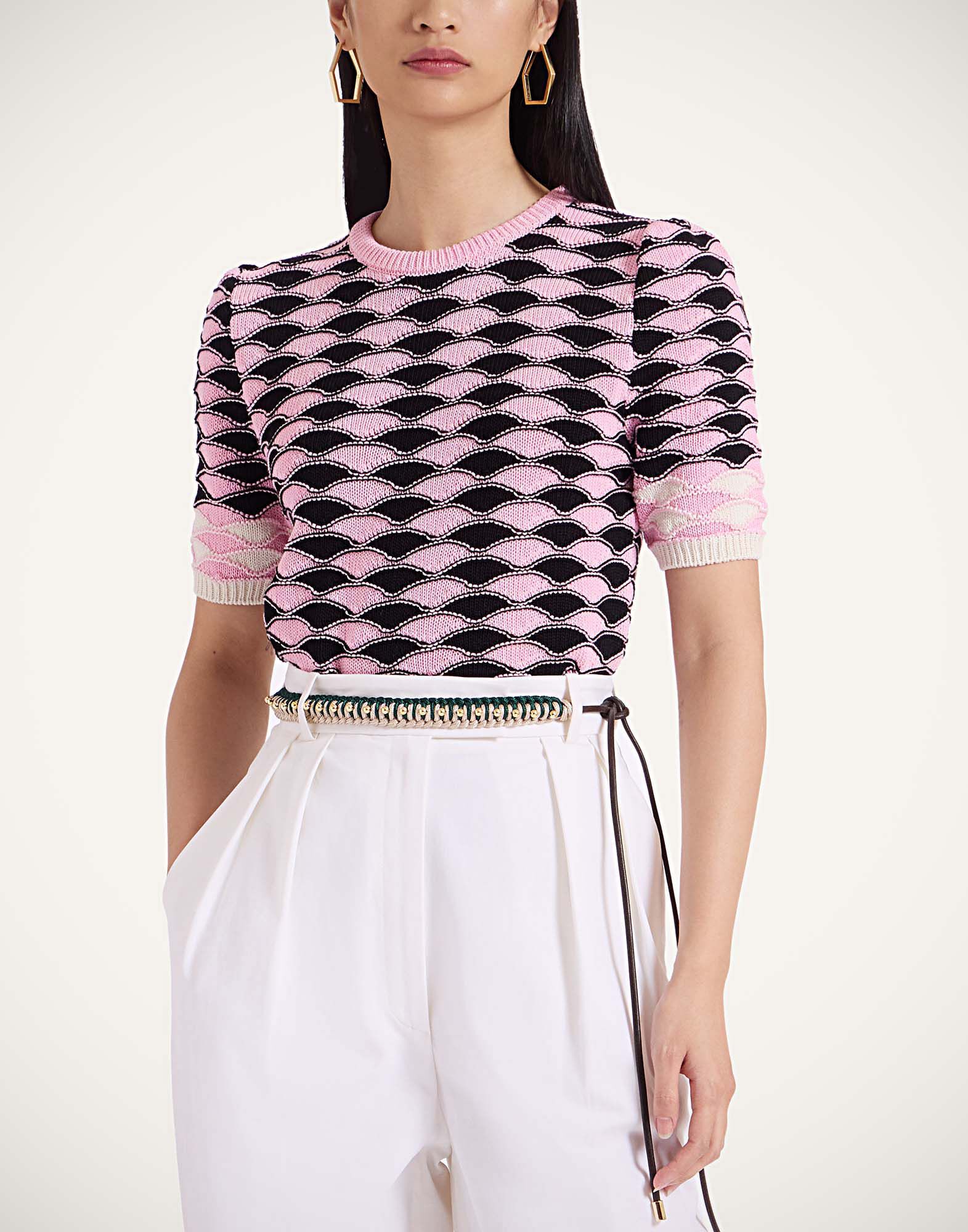 La DoubleJ Better Together Belt Bicolor Emerald & Ivory BEL0011ROP001VA355GR04