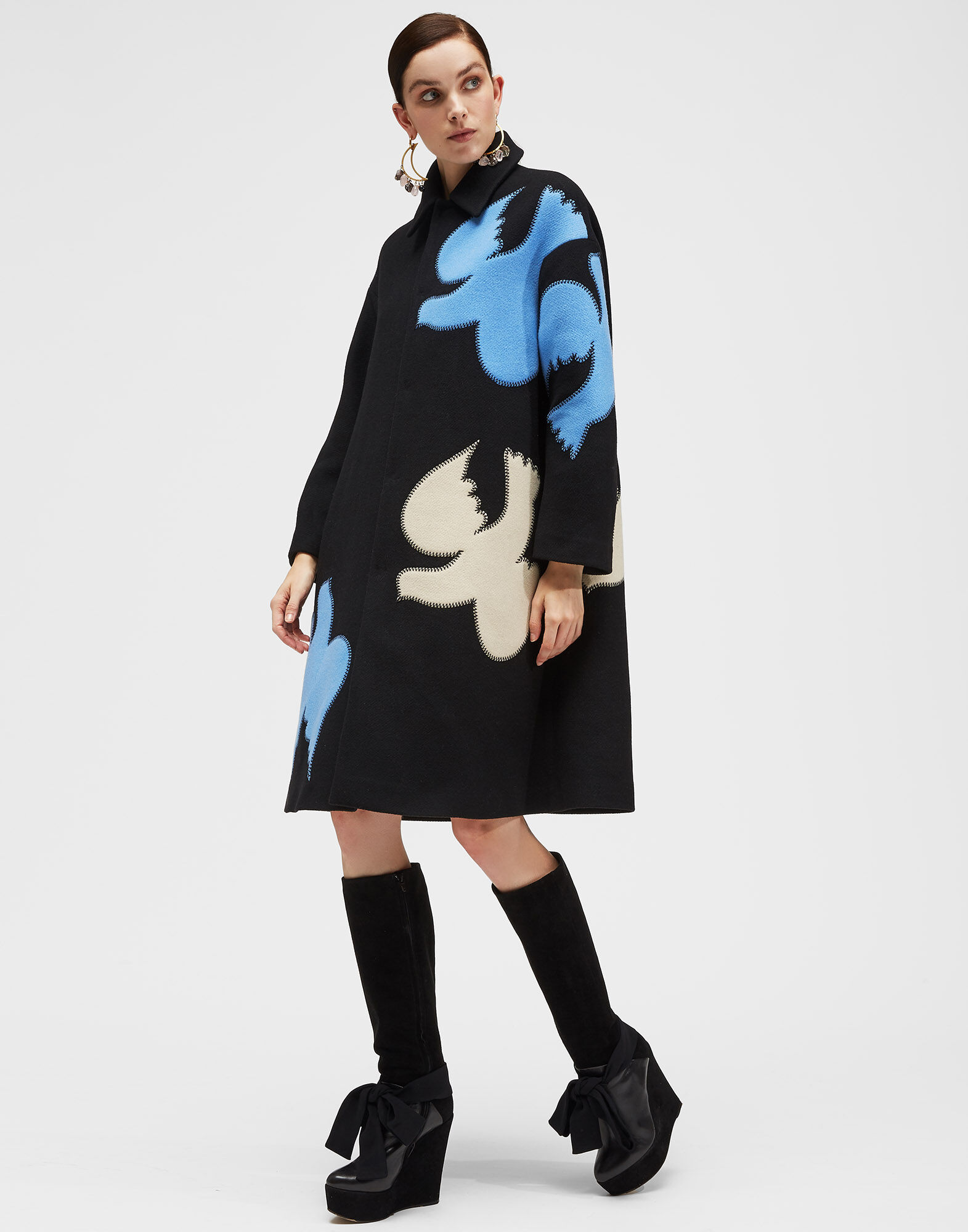 LaDoubleJ Boxy Coat Solid Black JAC0014PLA004BLA0001