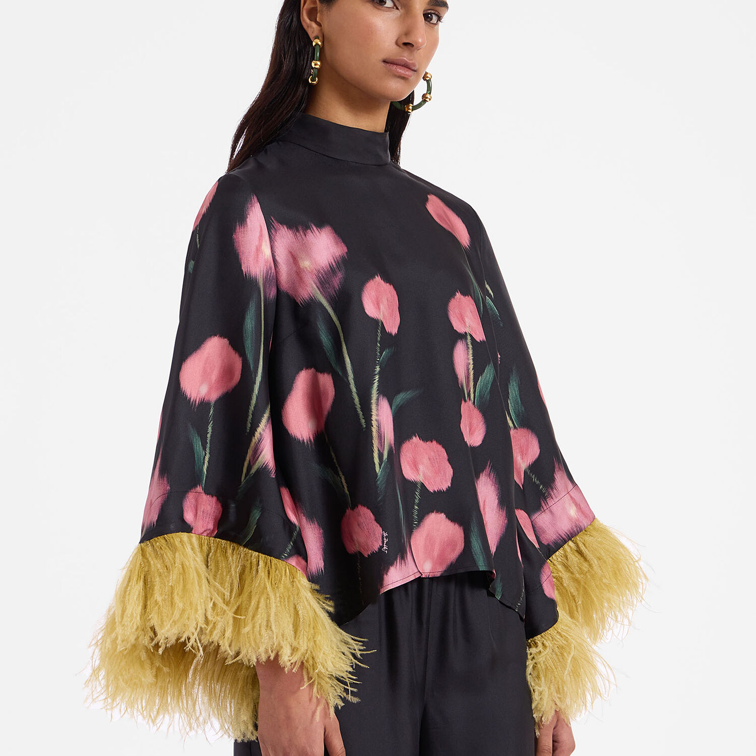Shop La Doublej Make An Exit Top In Anthurium Black