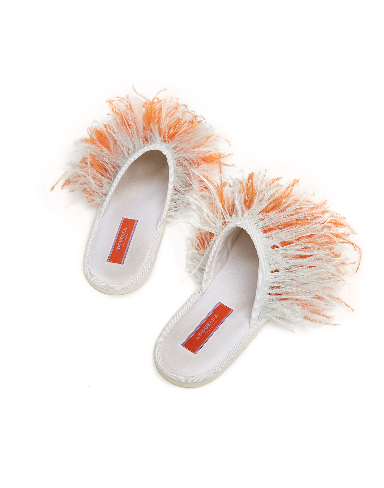 La DoubleJ Feather Slipper Solid Ivory SHO0007RAS005AVO0001