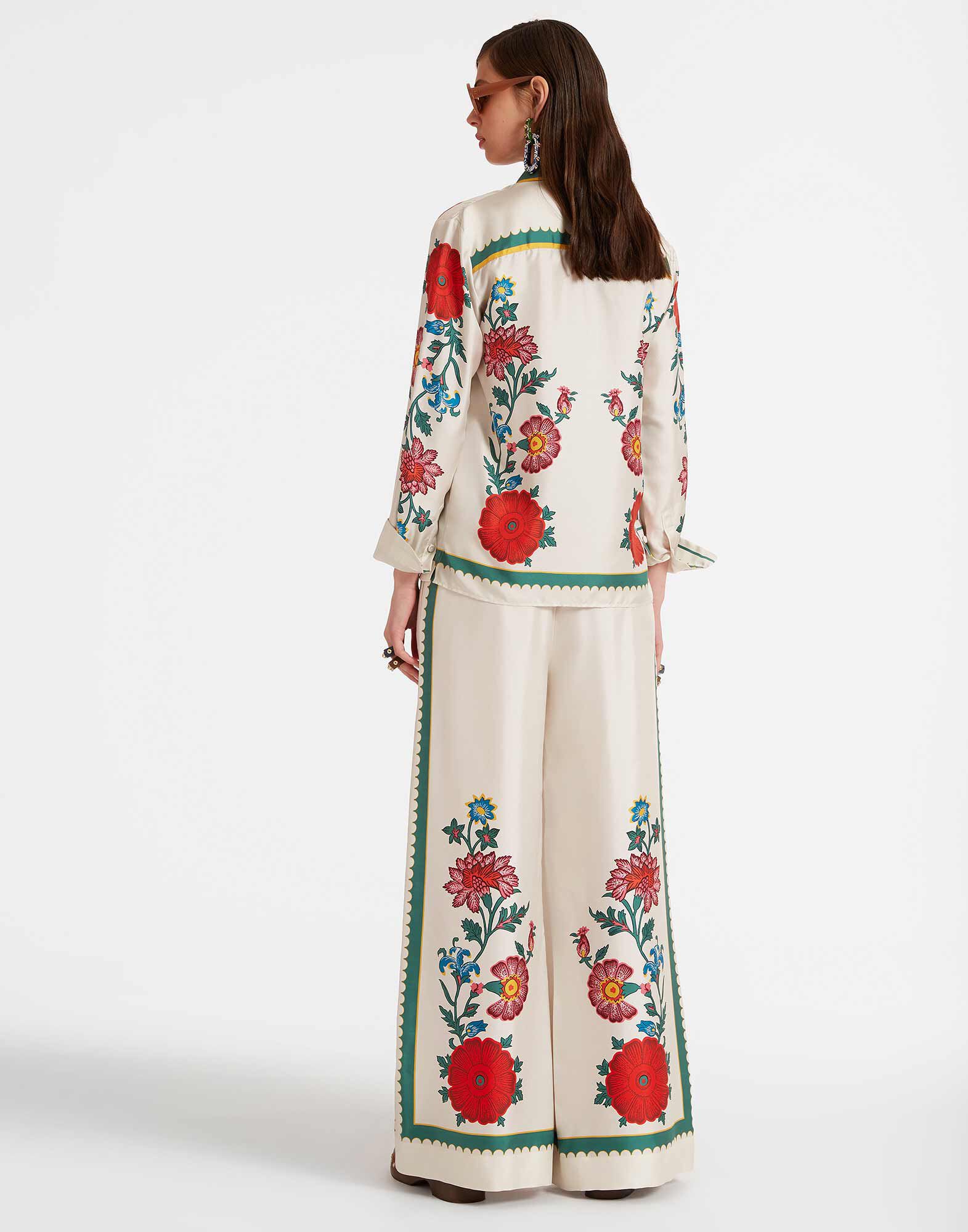 La DoubleJ Palazzo Pants Dragonflower Plac&eacute;e Multicolor TRO0026SIL001DRE05MU01