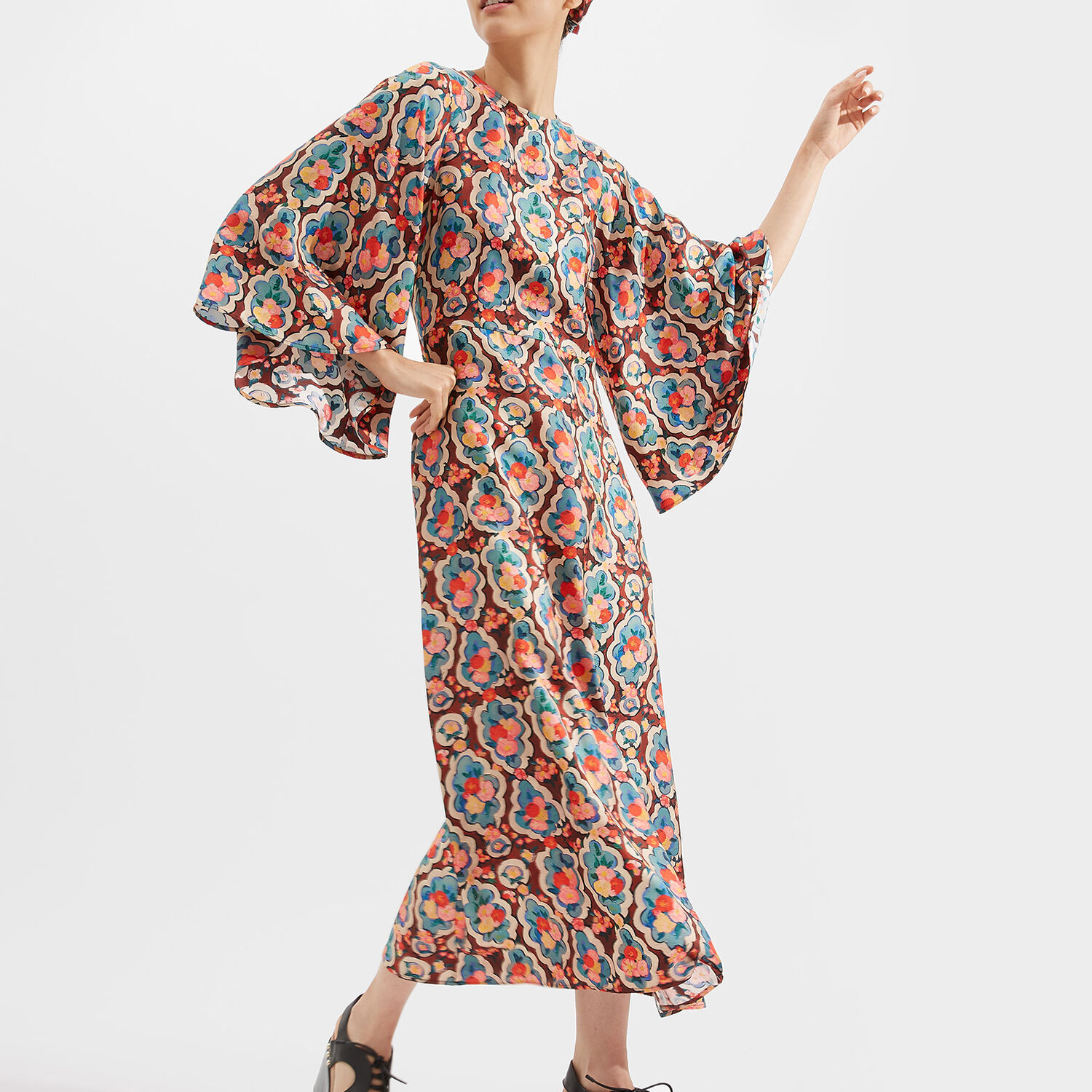La Doublej Sorella Printed Silk Dress In Matisse