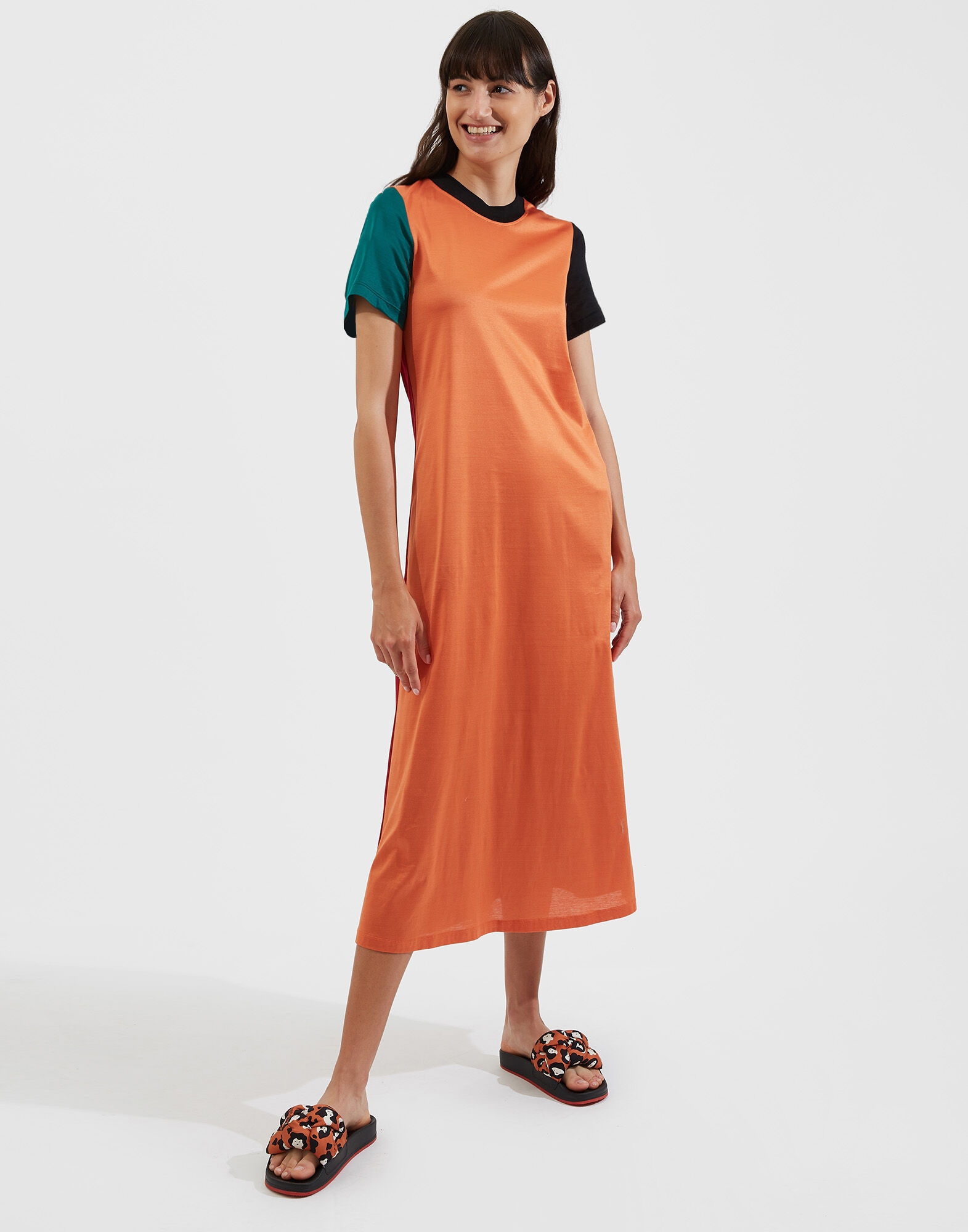 La DoubleJ Sporty Swing Dress Color Block Rust DRE0247JER018CLB0001