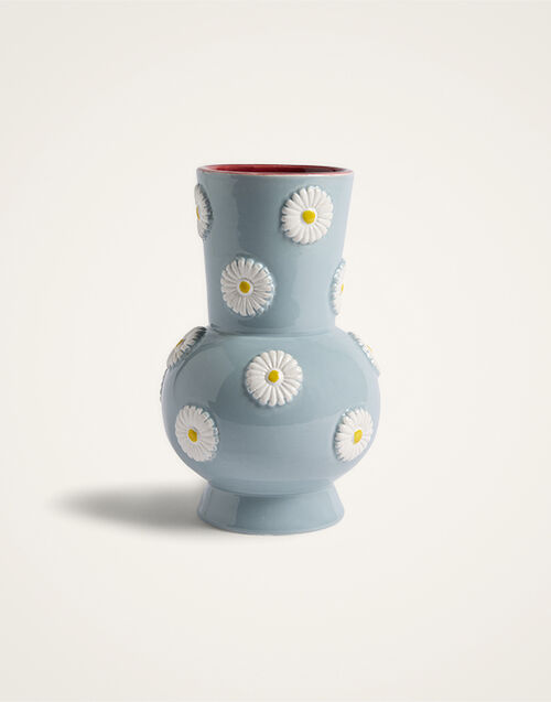La DoubleJ Small Daisy Vase Margherita Dusty Blue VAS0031CER004MRG01BU13