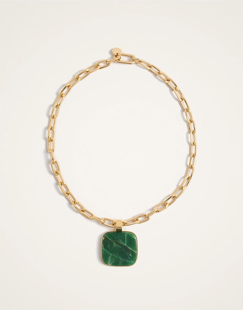 La DoubleJ Soul Pendant Necklace La DoubleJ Soul Pendant Necklace 24K Gold Plate & Green Jade NEC0017BRA003JAD01YE05