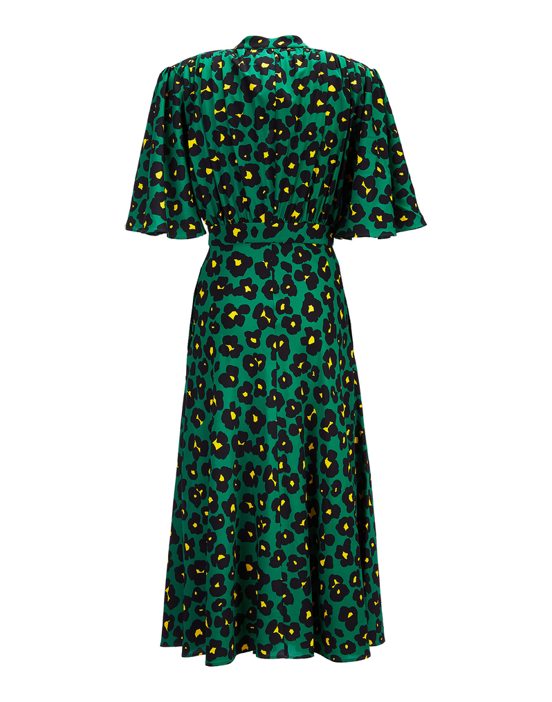 LaDoubleJ Joan Dress LaDoubleJ Joan Dress Flower Leopard Verde DRE0103VIS001FLL0002