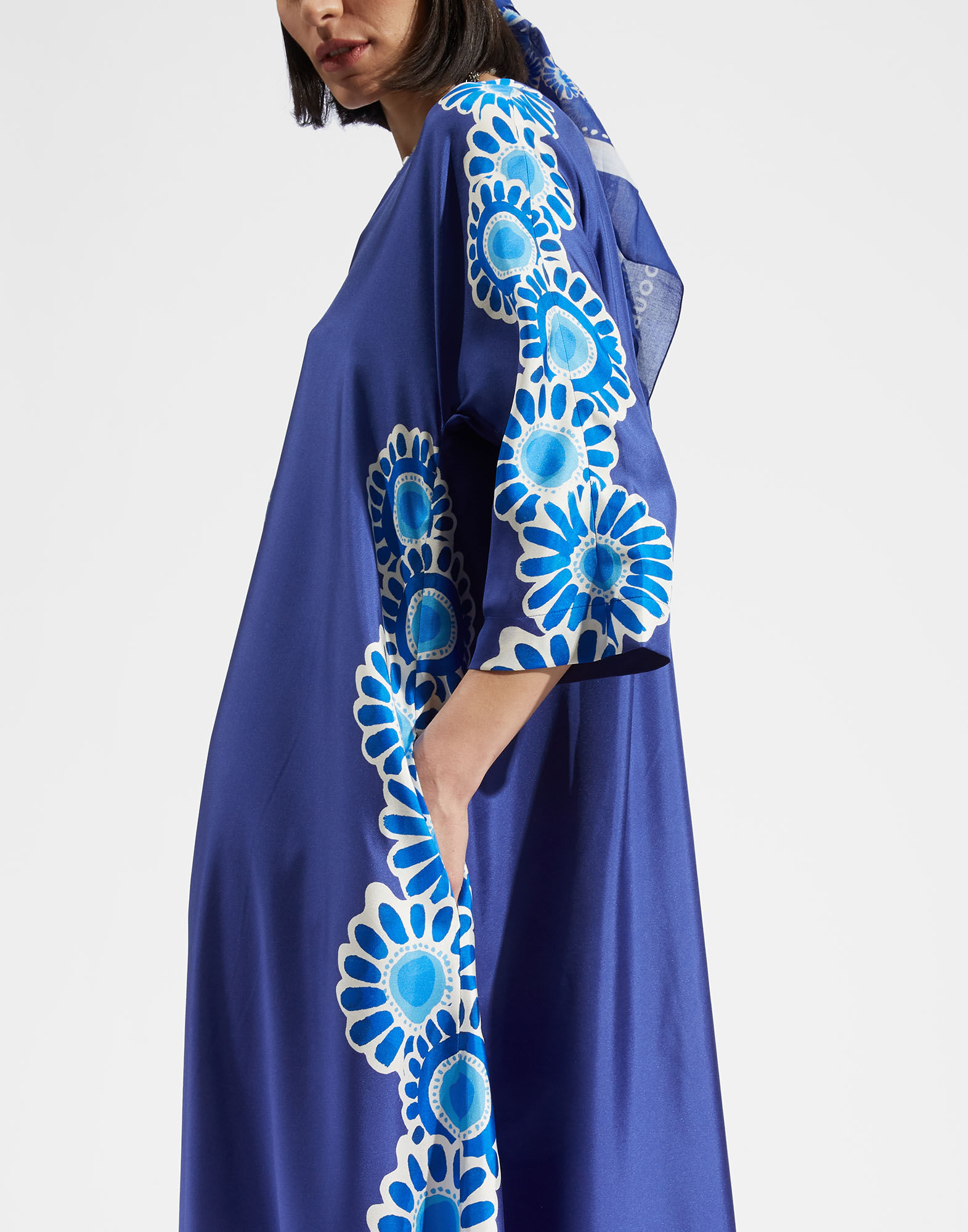 La DoubleJ Muumuu Dress Daisy Plac&eacute;e Blue DRE0225SIL006DAY0009