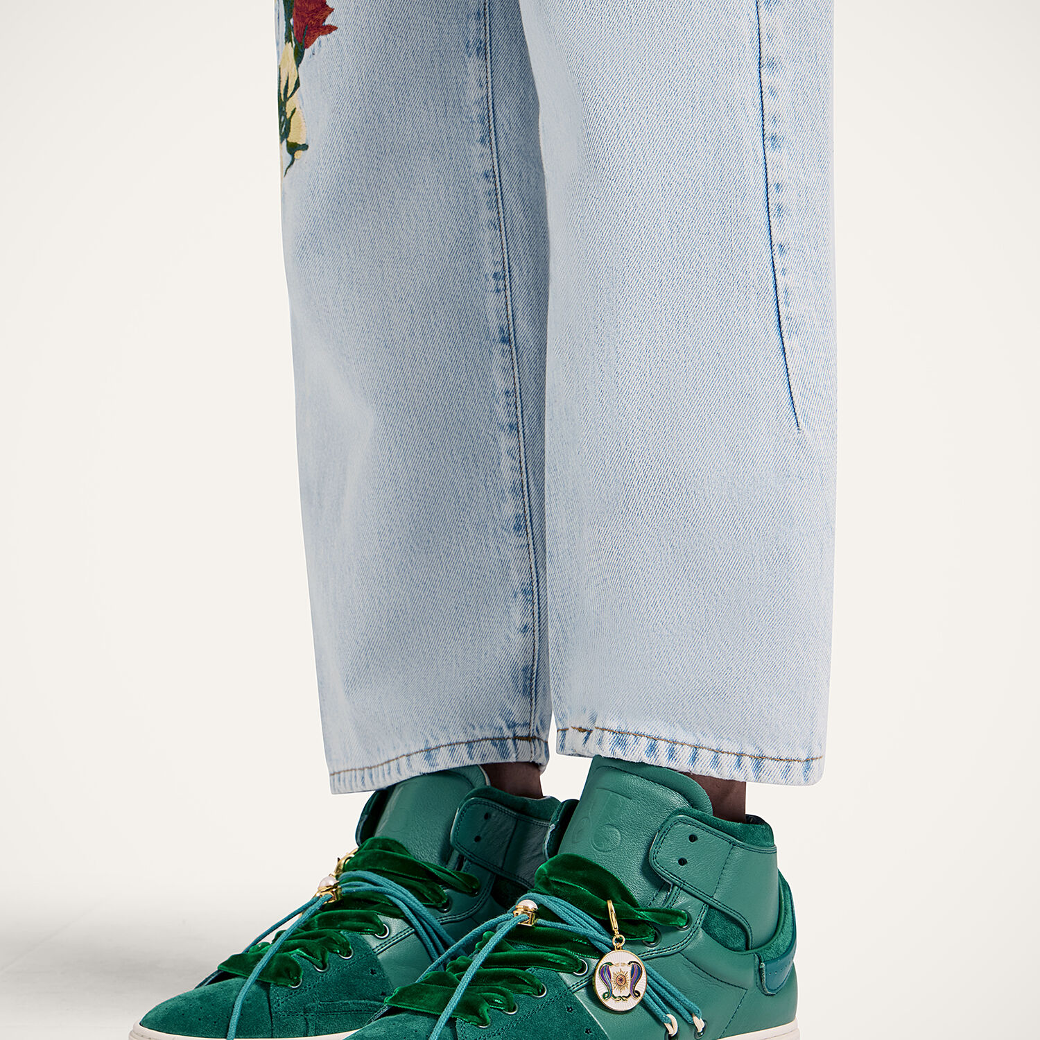  La Doublej Shoes Women - All Time High Top Solid Green 36 Upper: 98% Cow Leather 2% Cotton, Lining: 100% Sheep Leather, Sole: Rubber 