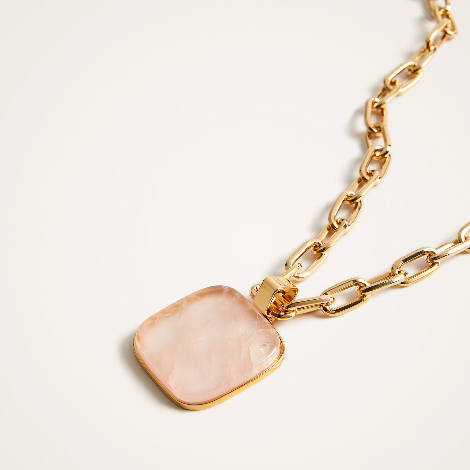  La Doublej Necklaces Women - Soul Pendant Necklace Pink Quartz Gold One Size 70% Brass 30% Pink Quartz 