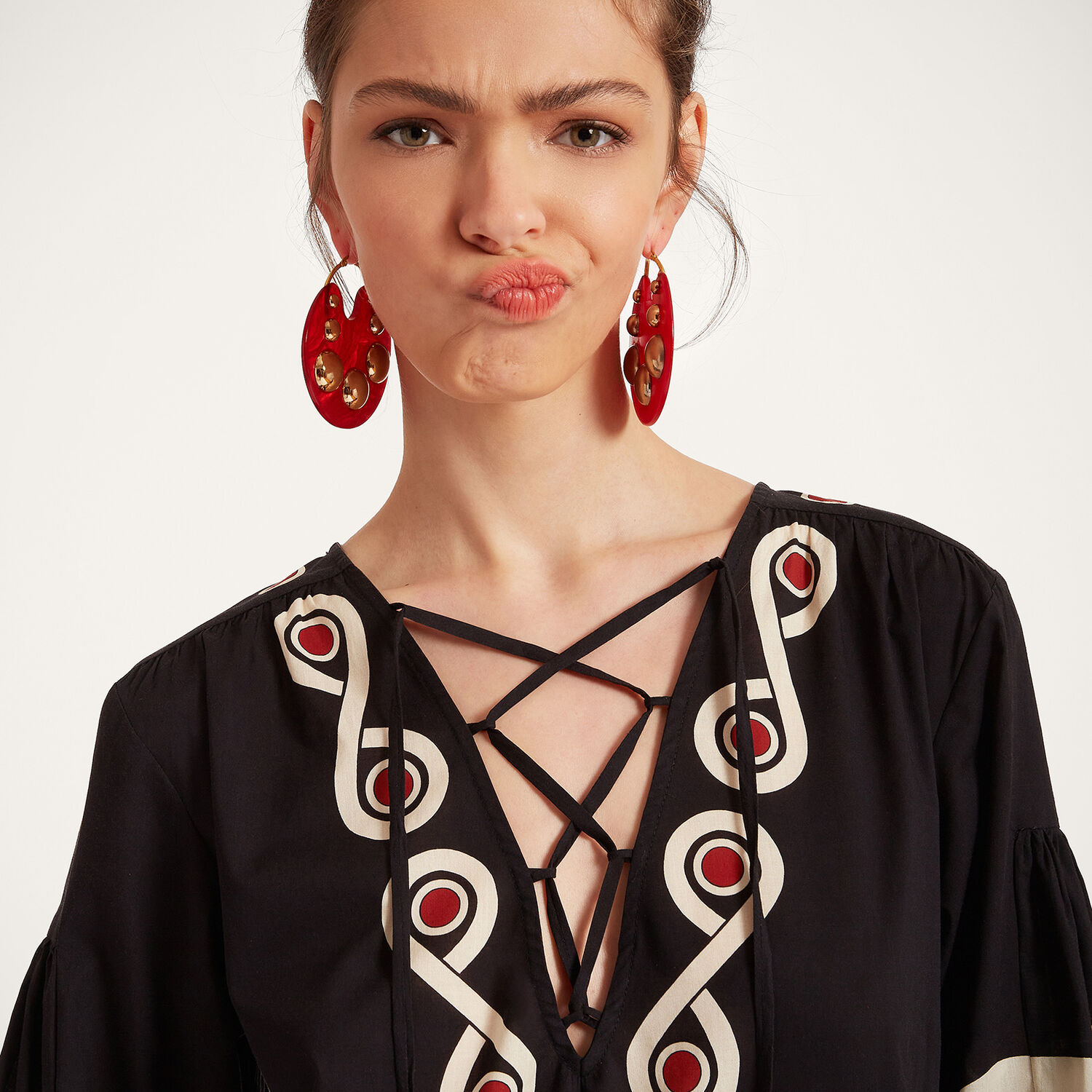 La Doublej Viviana Geometric-print Dress In Medallion Placée Black