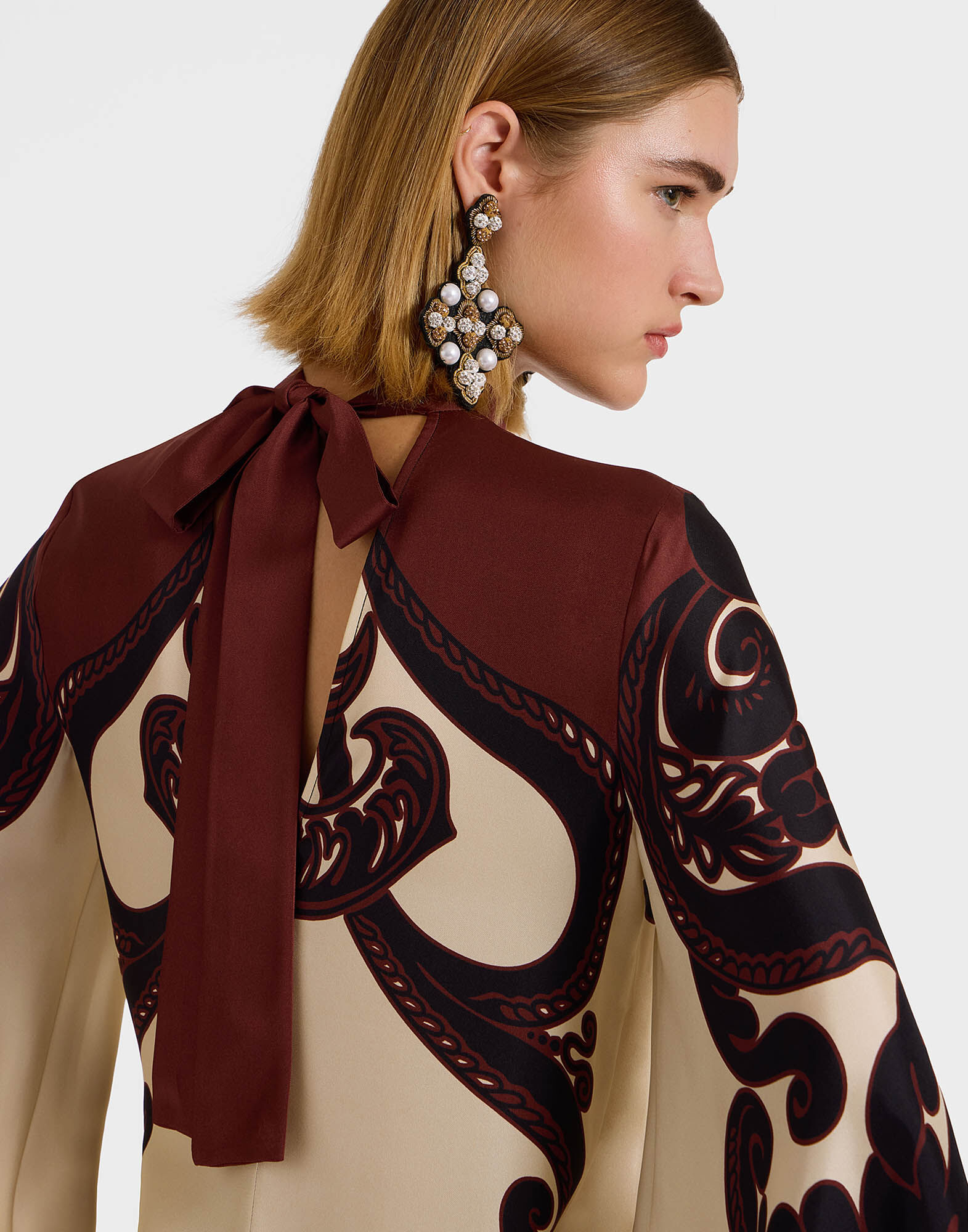 La DoubleJ Magnifico Dress Corsini Plac&eacute;e Cream DRE0232SIL006INI02WH03