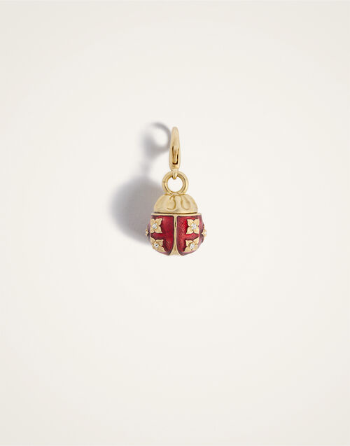 La DoubleJ Lady Scarab Charm 24K Gold Plate & Rhinestone CHM0022MET002SOLIDRE01