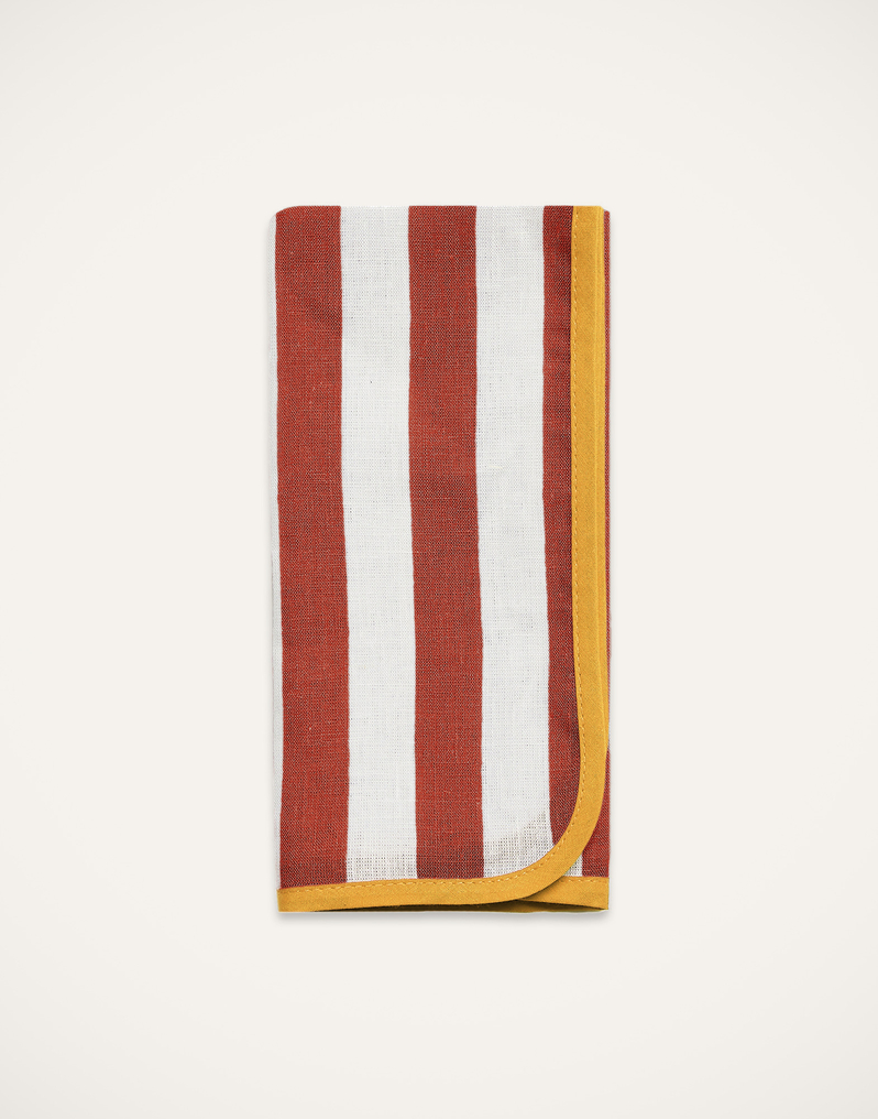 La DoubleJ Large Napkins Set Of 2 La DoubleJ Large Napkins Set Of 2 Riviera Brick NAP0010LIN001RIV06RE06