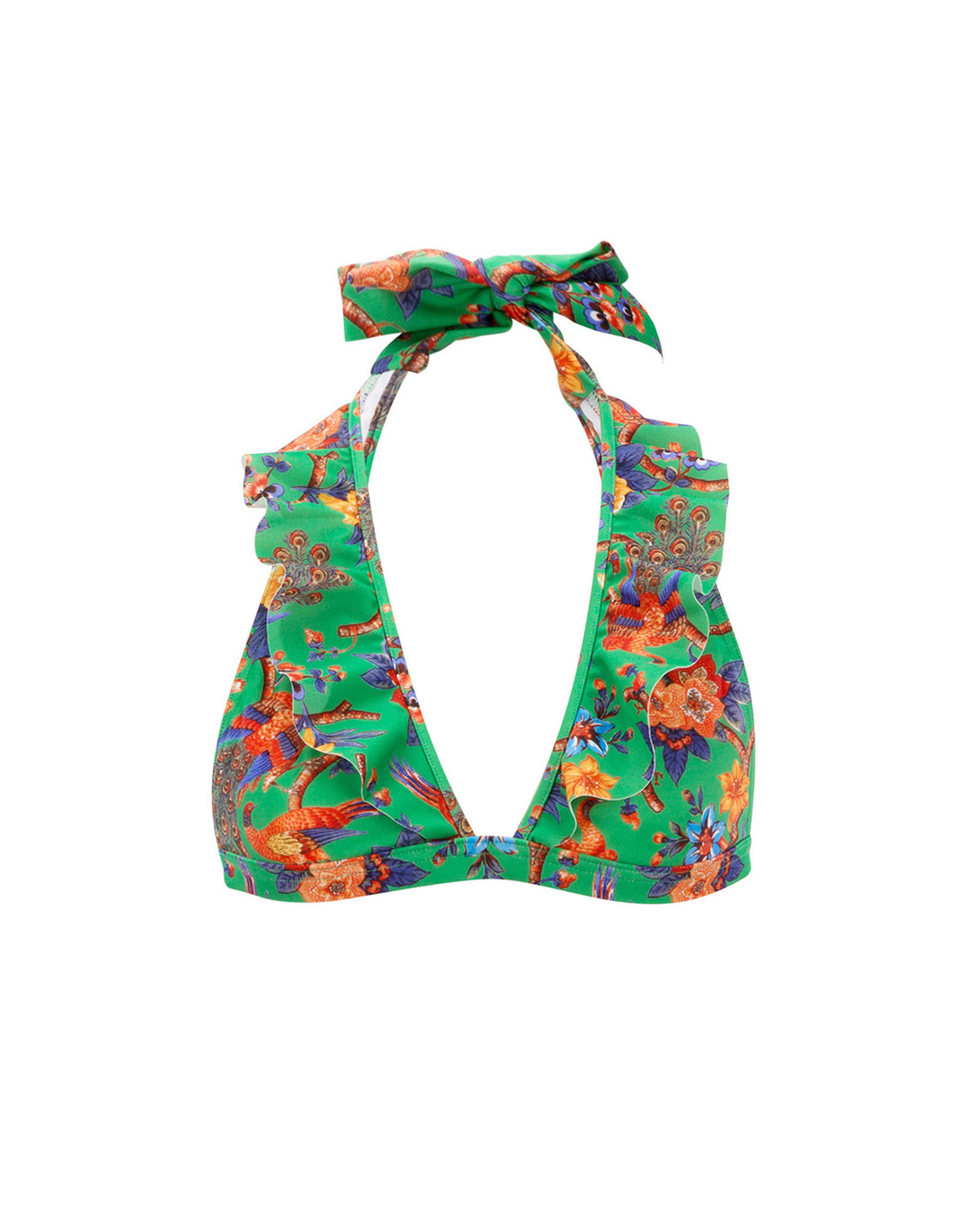 LaDoubleJ Rouches Bikini Top Pavone Verde SWI0005LYC001PAV0003