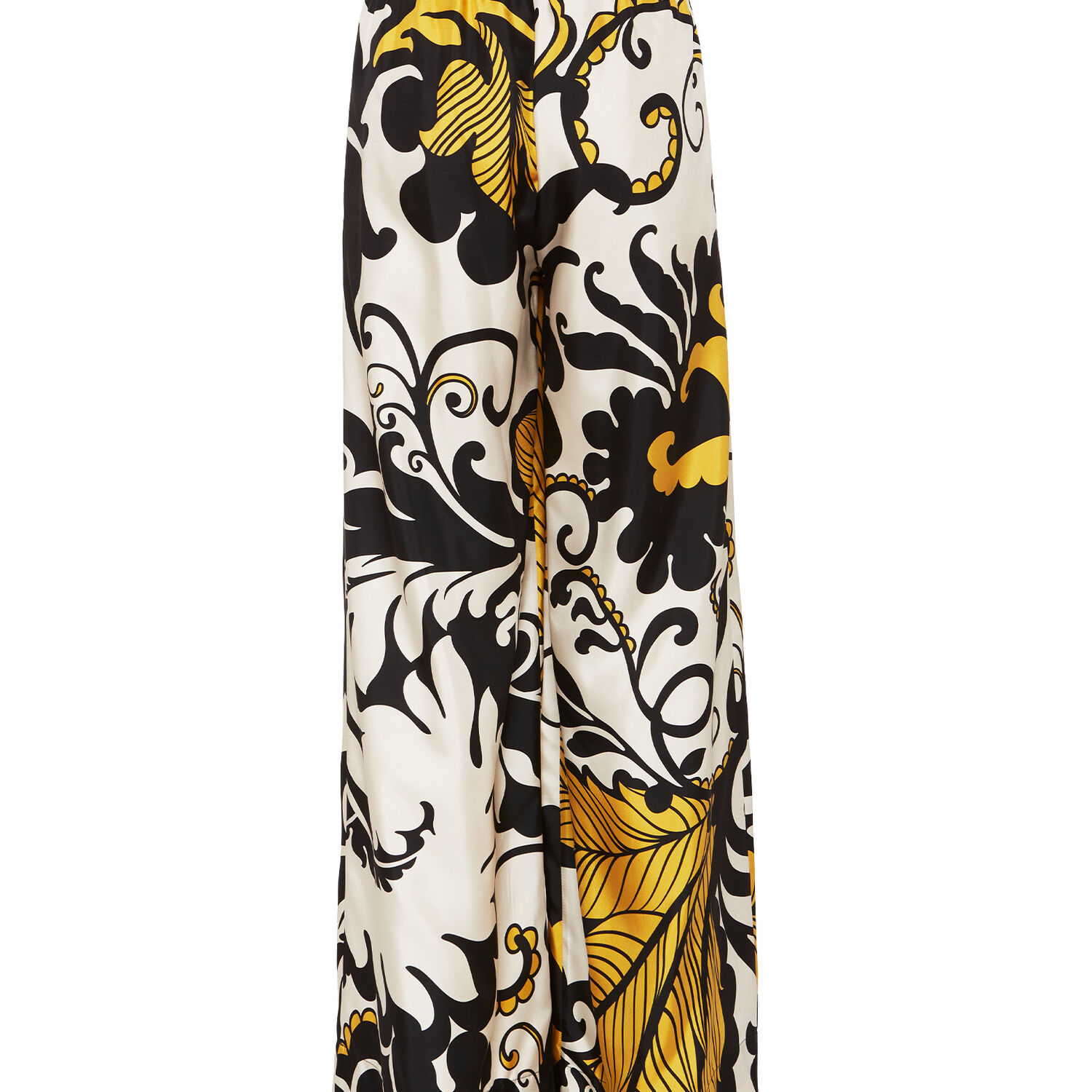 La Doublej Marea-print Palazzo Trousers In Marea Black & White