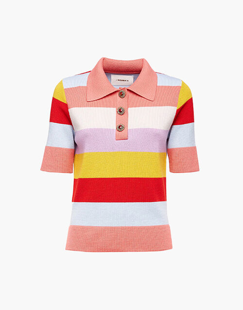 LaDoubleJ Polo Shirt Rosa Mix PUL0060KNI025VAR0052