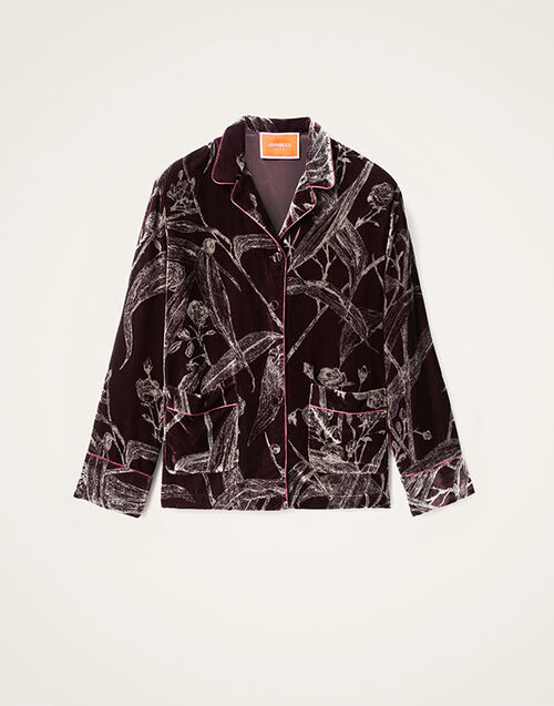 La DoubleJ Pajama Shirt Bamboo Burgundy SHI0077DEV004BMB03RE07