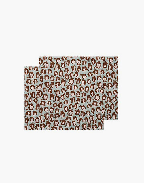 La DoubleJ Placemat Set Of 2 Lady Leopard Acqua TBM0001LIN001LLE0002