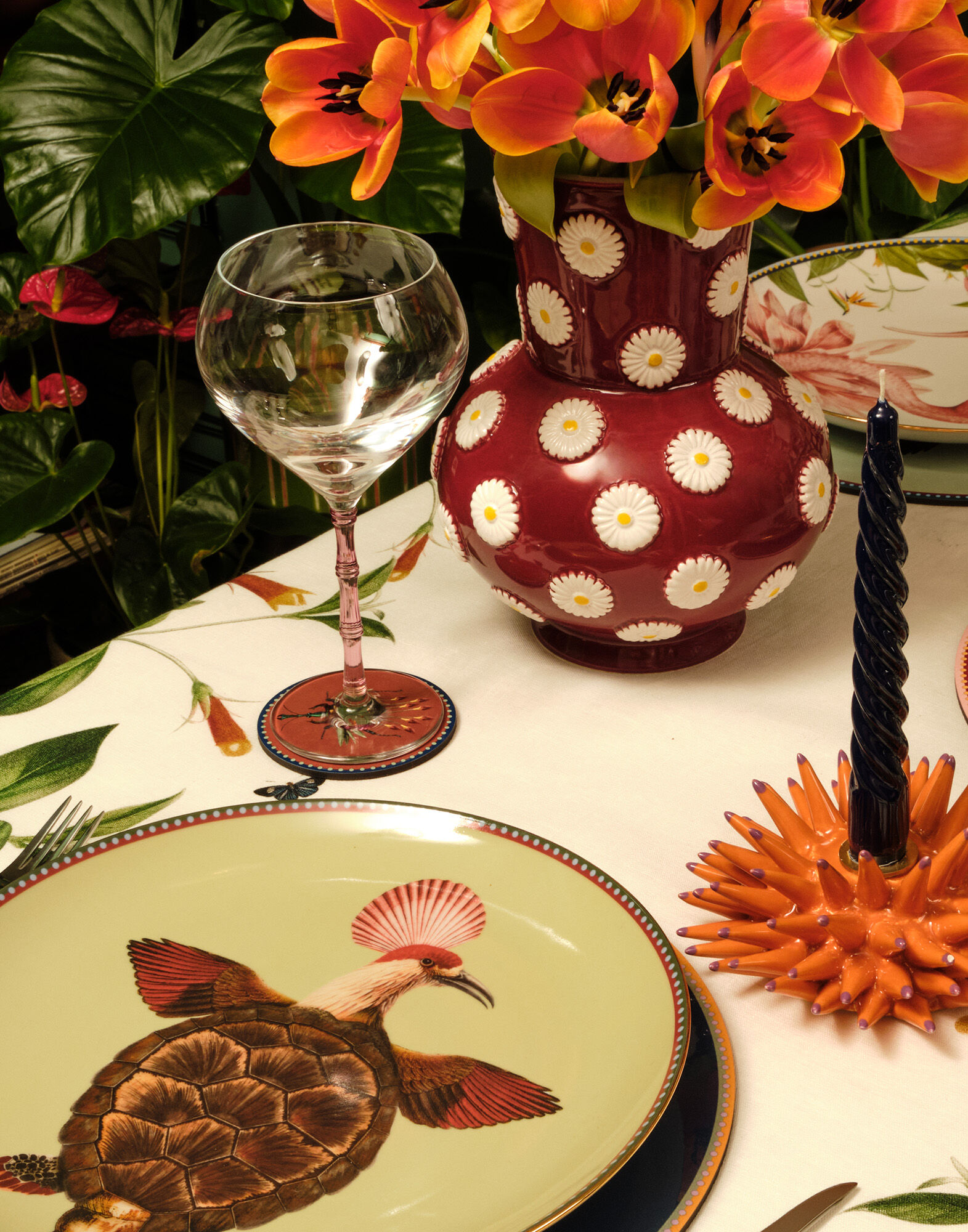 La DoubleJ Bamboo Balloon Glasses Set Of 2 Solid Pink GLA0049GLS002SOLIDPI01