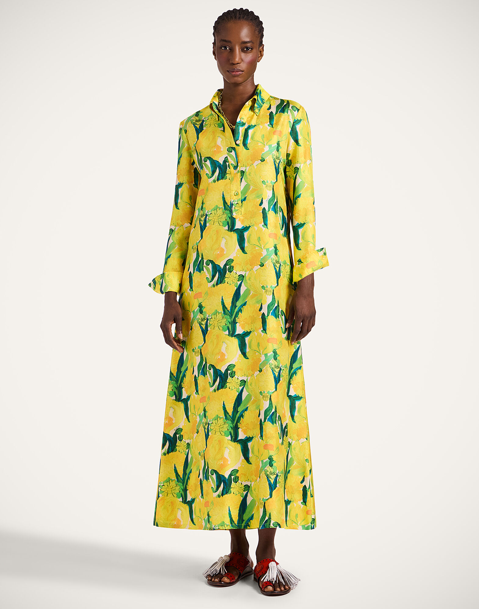 La DoubleJ Chemise Swing Dress Zesty Yellow DRE0913SIL001ZES01YE02