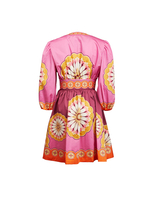 La DoubleJ Margherita Dress Napoli Plates Plac&eacute;e Hot Pink DRE0493COT015NAP02PI01