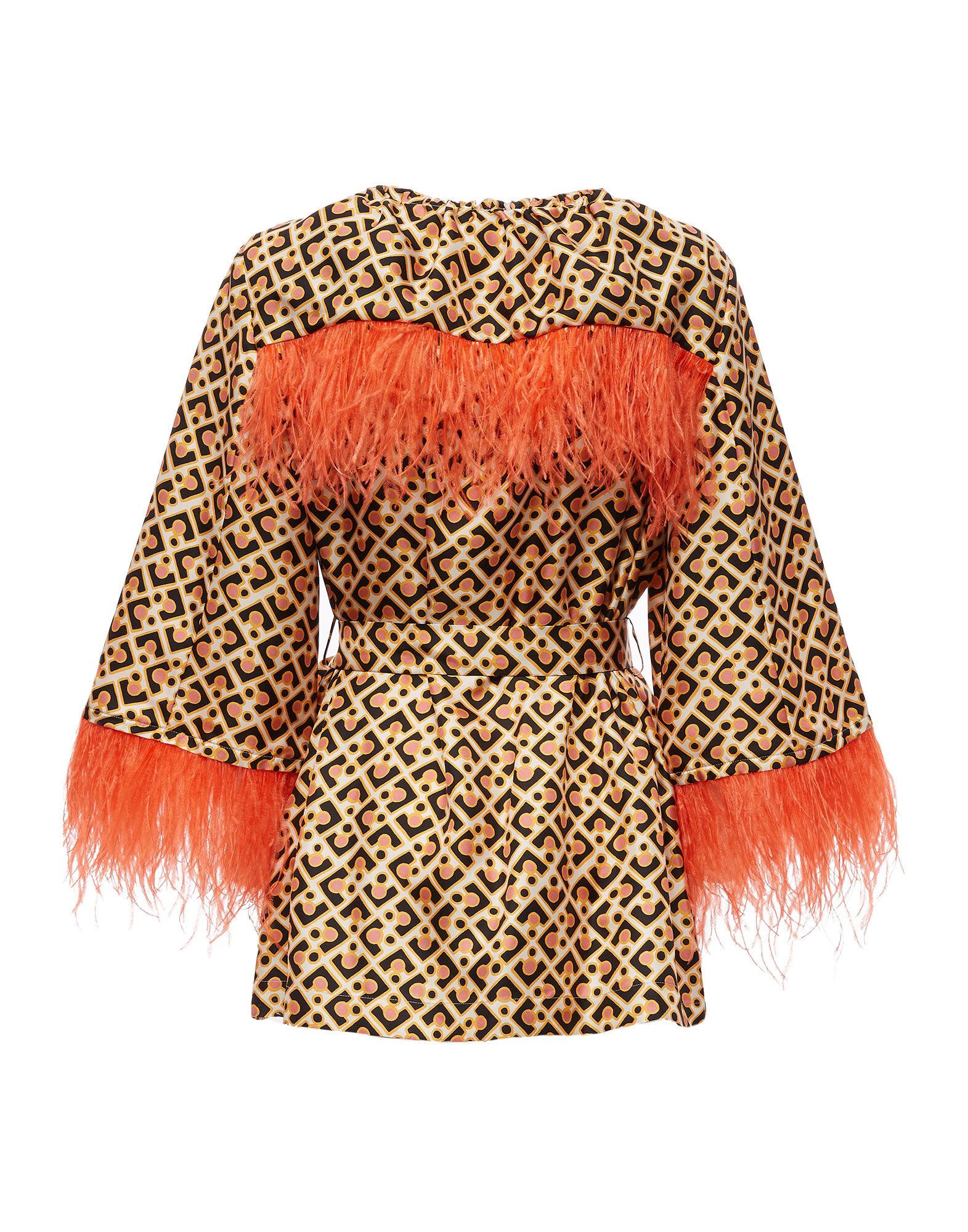 La DoubleJ Boudoir Jacket (With Feathers) Puzzle Rosa JAC0034SIL001PUZ0002